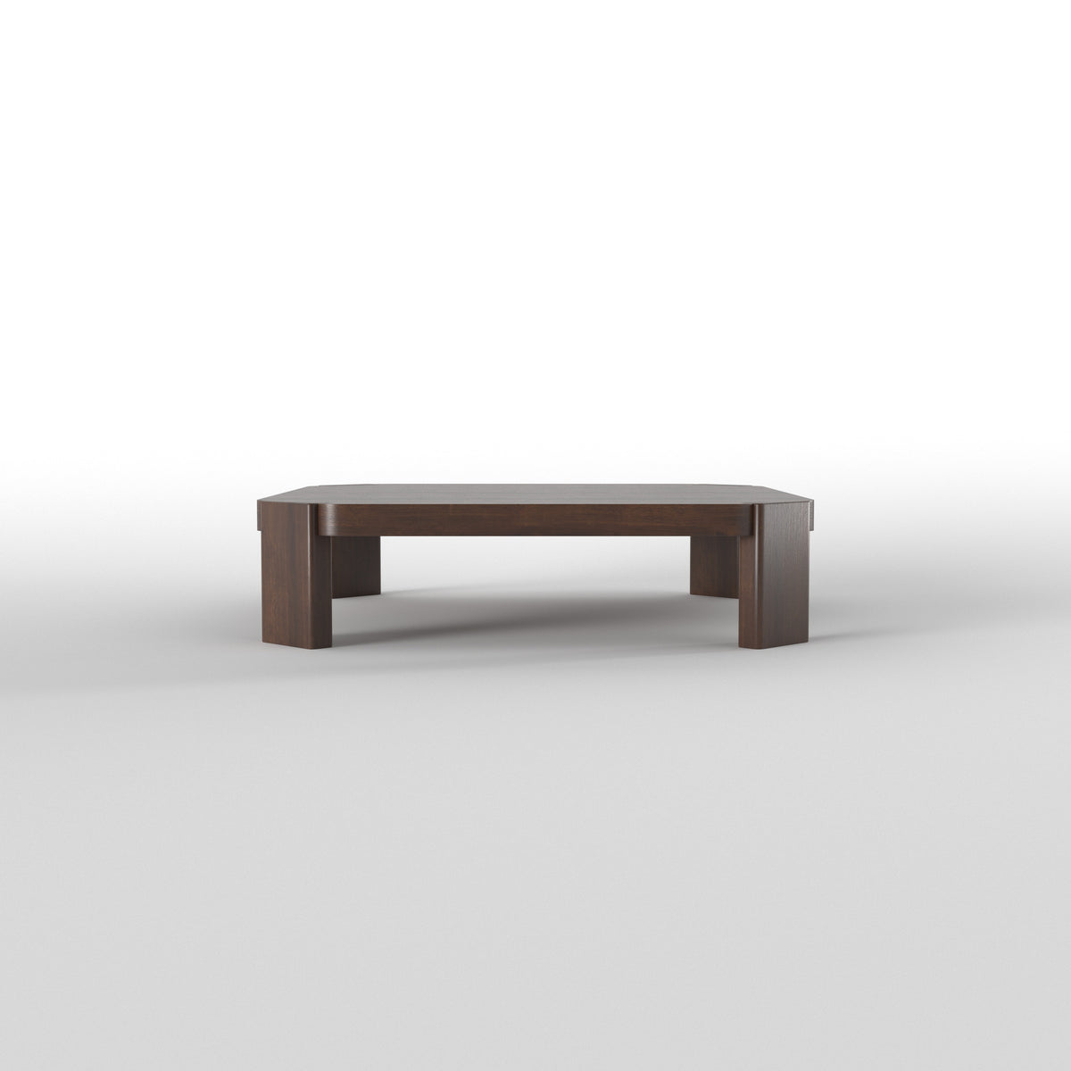 Low Profile Rectangular Dining Table with Rounded Legs