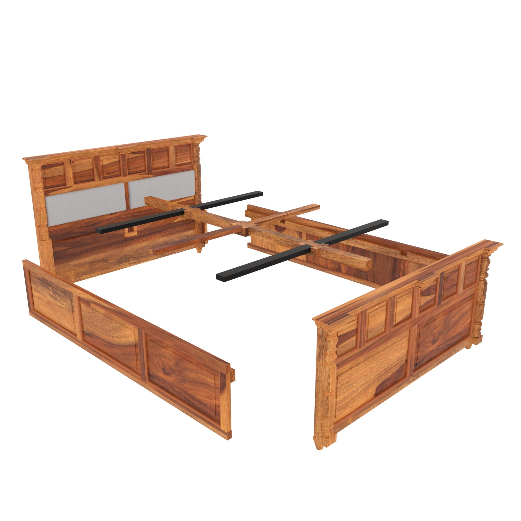 Traditional Linear Double Bed Bed