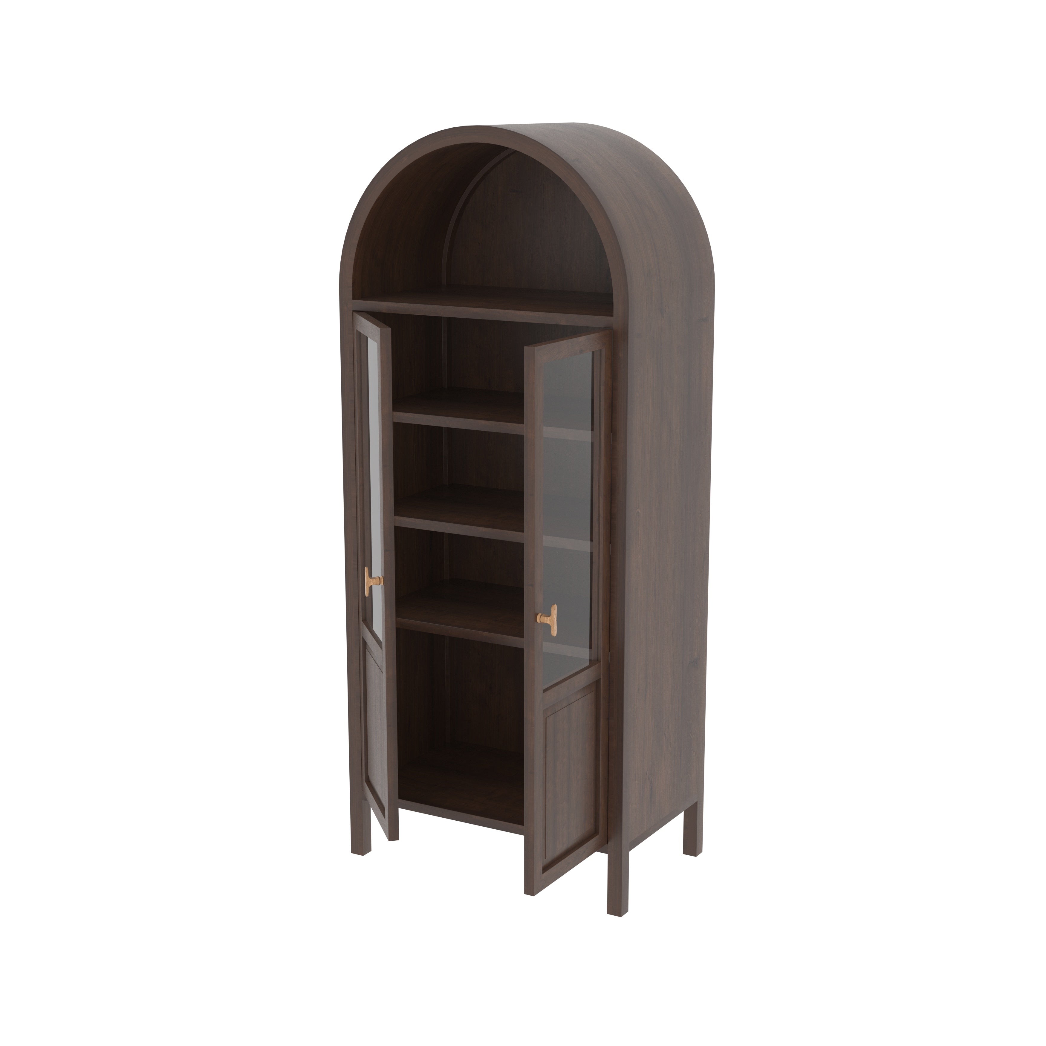 Ardovelle Grand European Luxury Wardrobe with Architectural Arch Top and Glass Display Cabinet Wardrobe