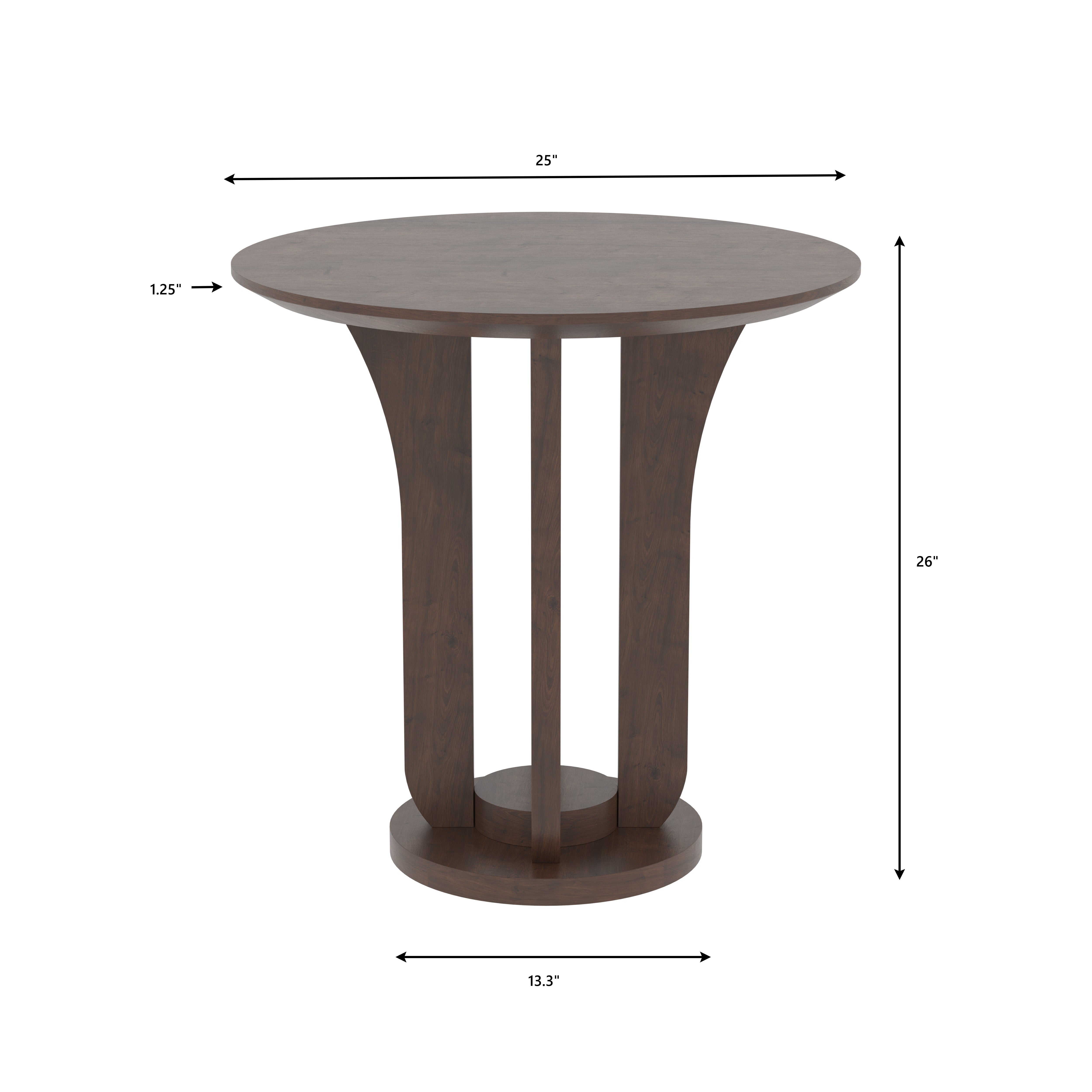 Round Side Table with Curved Pillar Base End Table