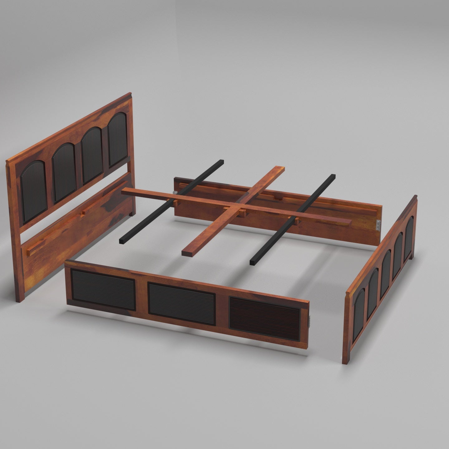 Majestic Arch Solid Wood King Size Bed Bed