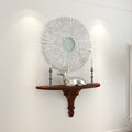 Classic Wall-Mounted Wooden Shelf with Ornate Bracket Design Wall Rack