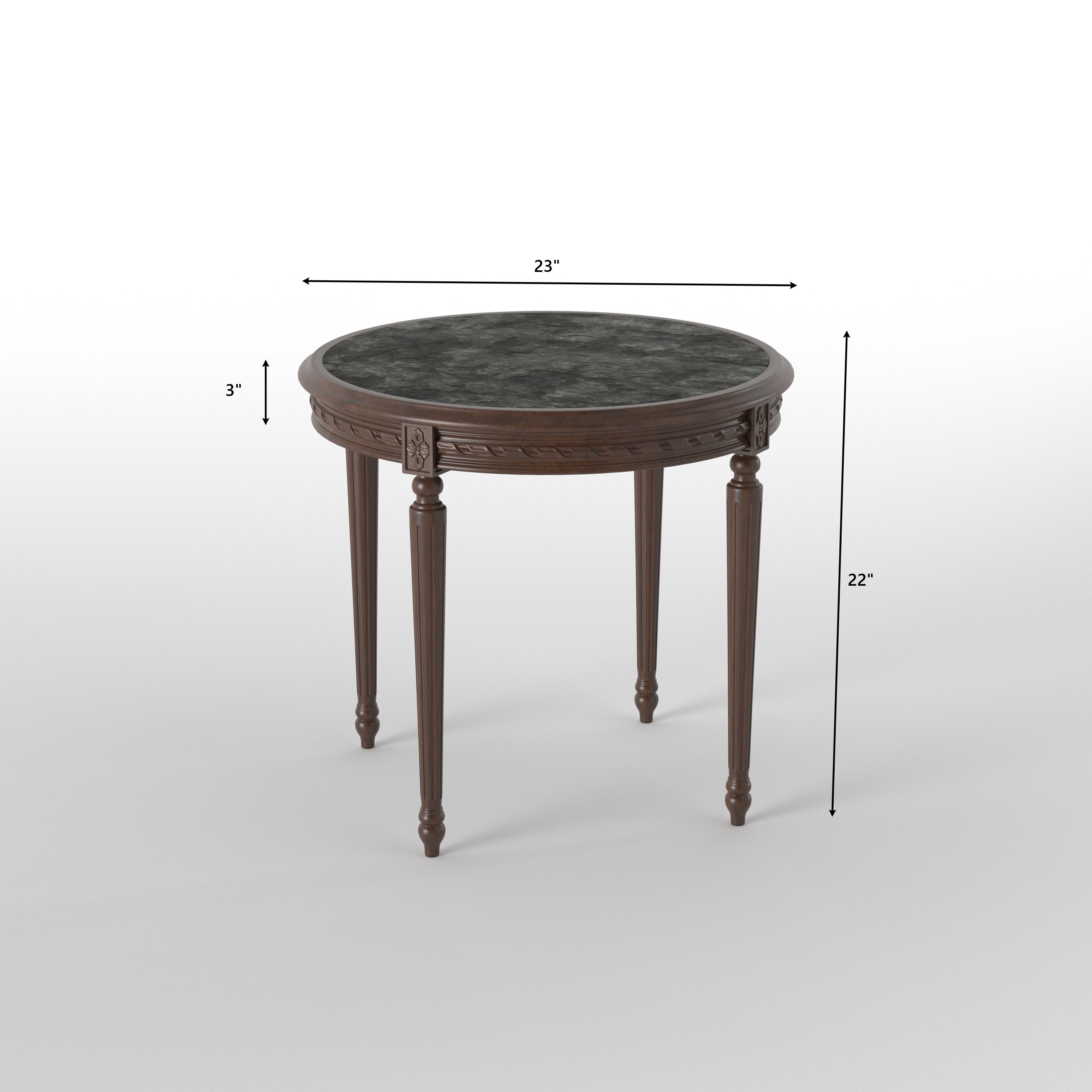 Classic Round Accent Table with Decorative Detailing End Table