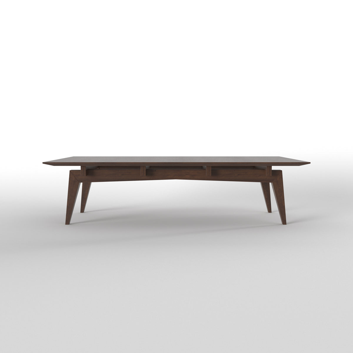 Longline Dining Table with Angled Legs and Floor Seating Japanese Dining Set