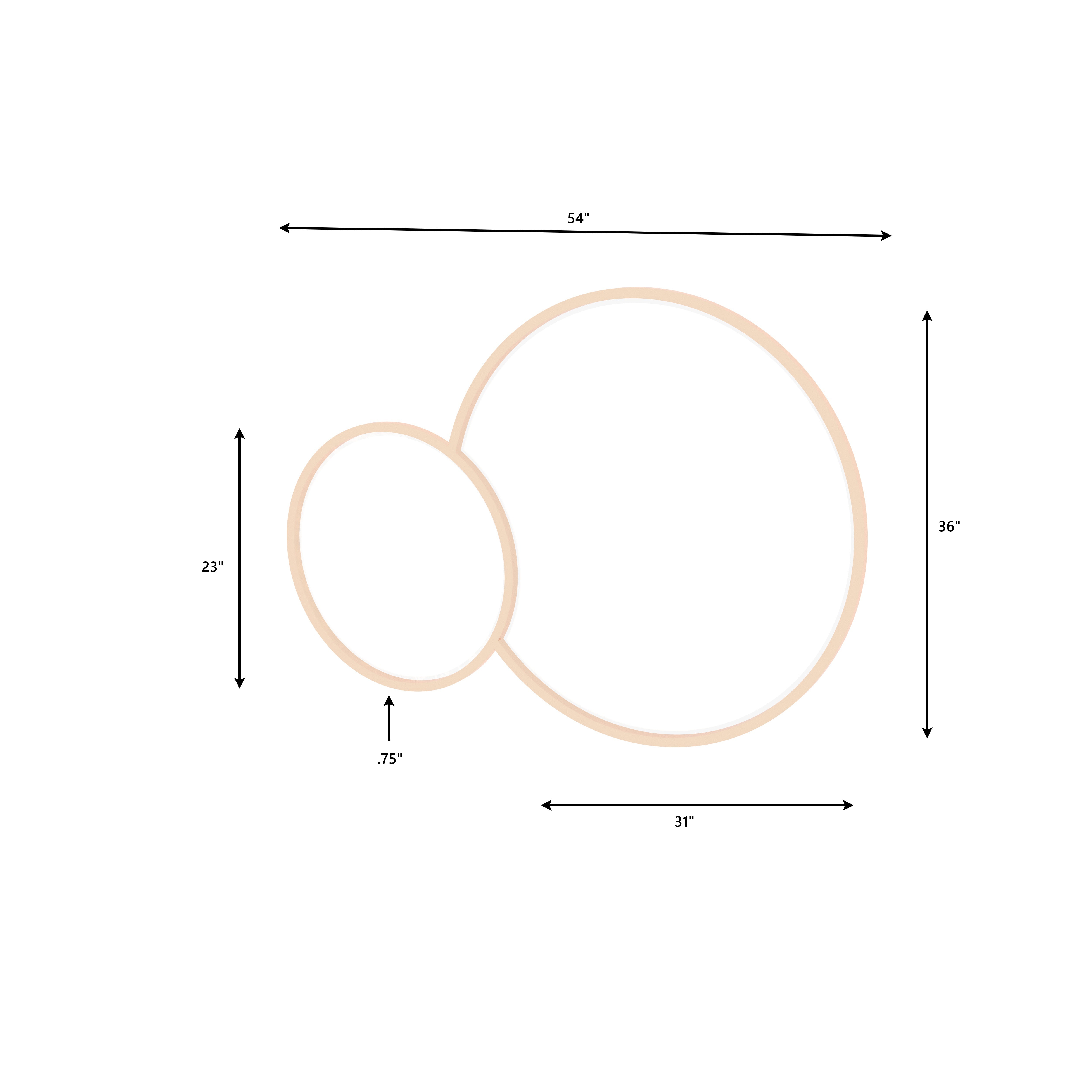 Overlapping Double Circle Wall Mirror Set Mirror