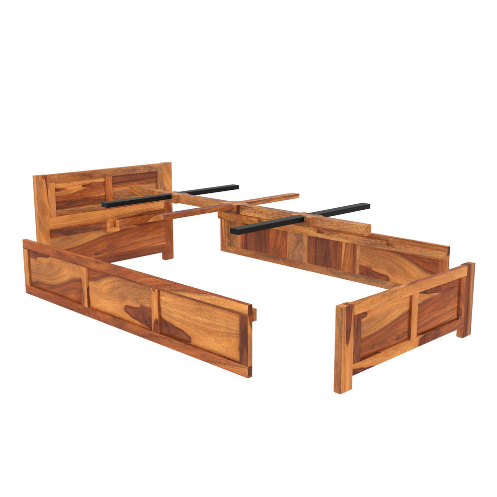 Wooden Designed Single Bed (Sheesham Wood)