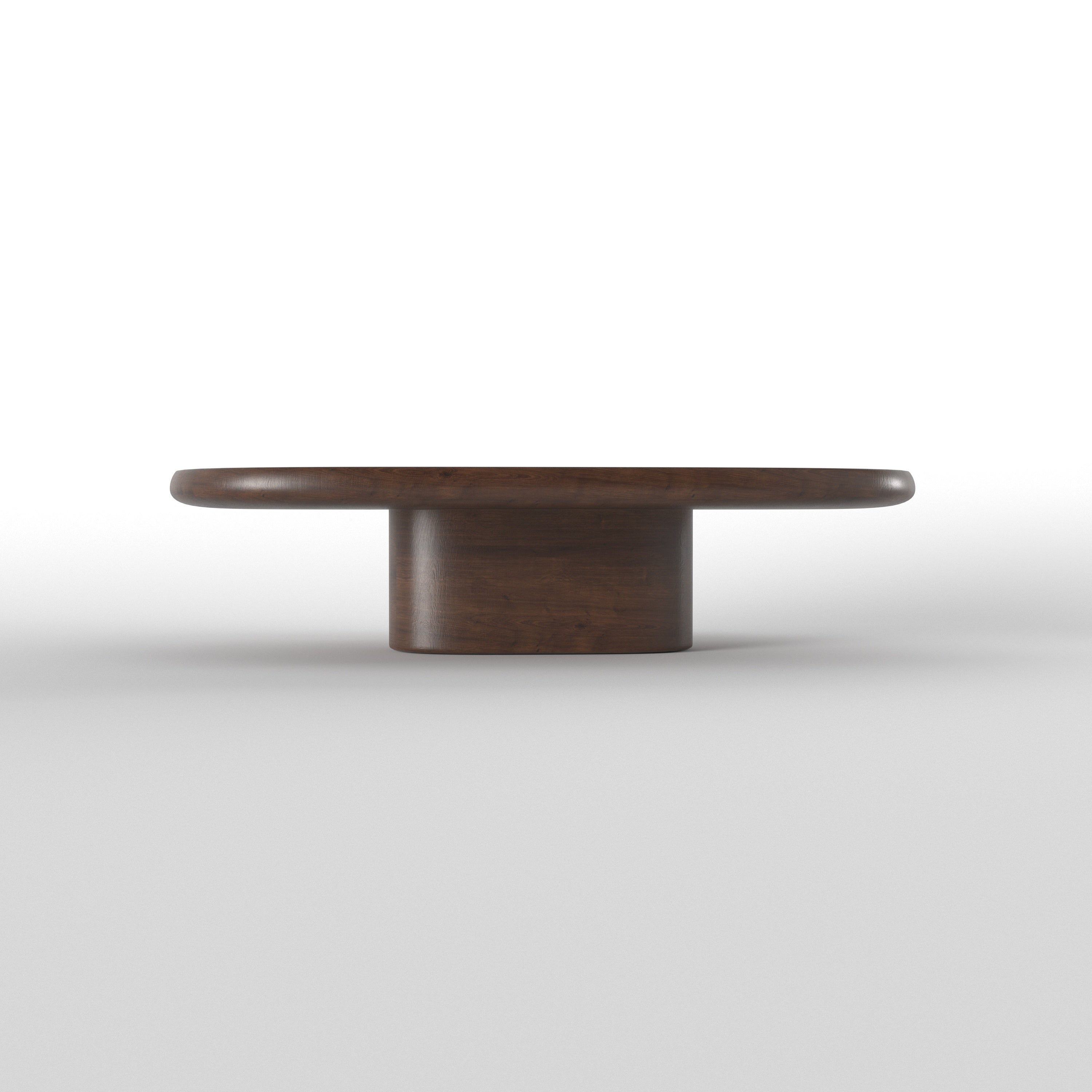 Sculptural Oval Dining Table with Central Pedestal