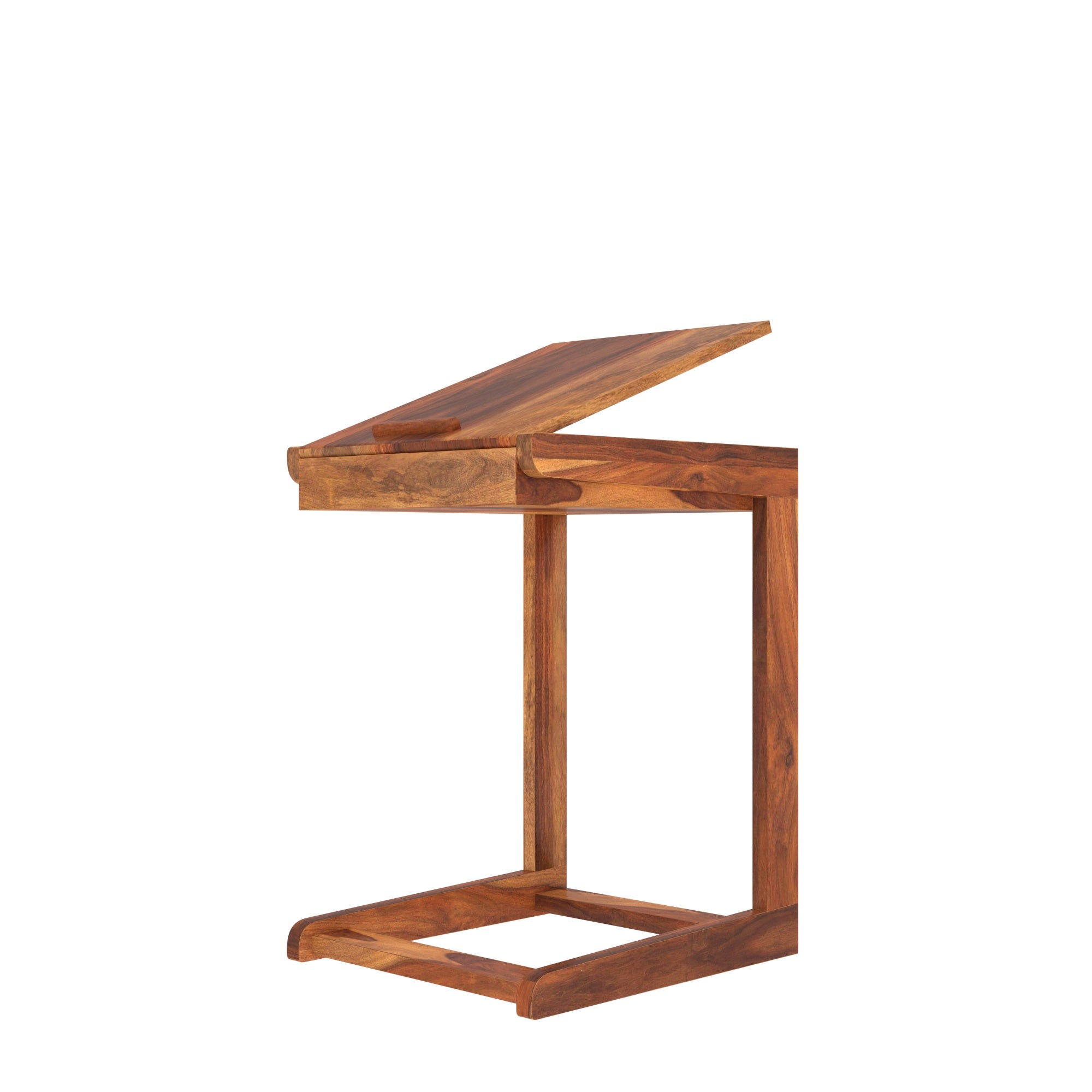 Antique Vintage Natural Finish Wooden Handmade C Table C Table