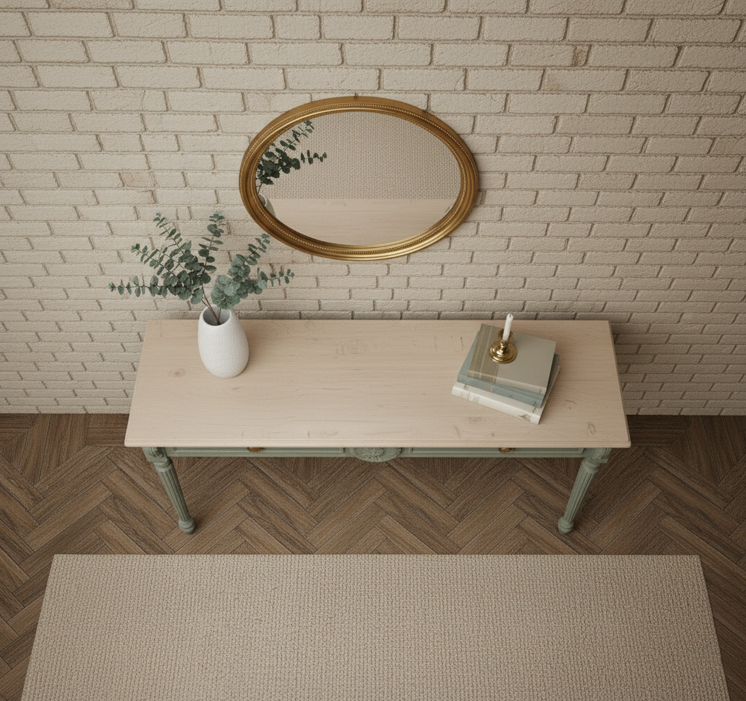 Elegant Carved Wooden Console Table with Drawers Console Table