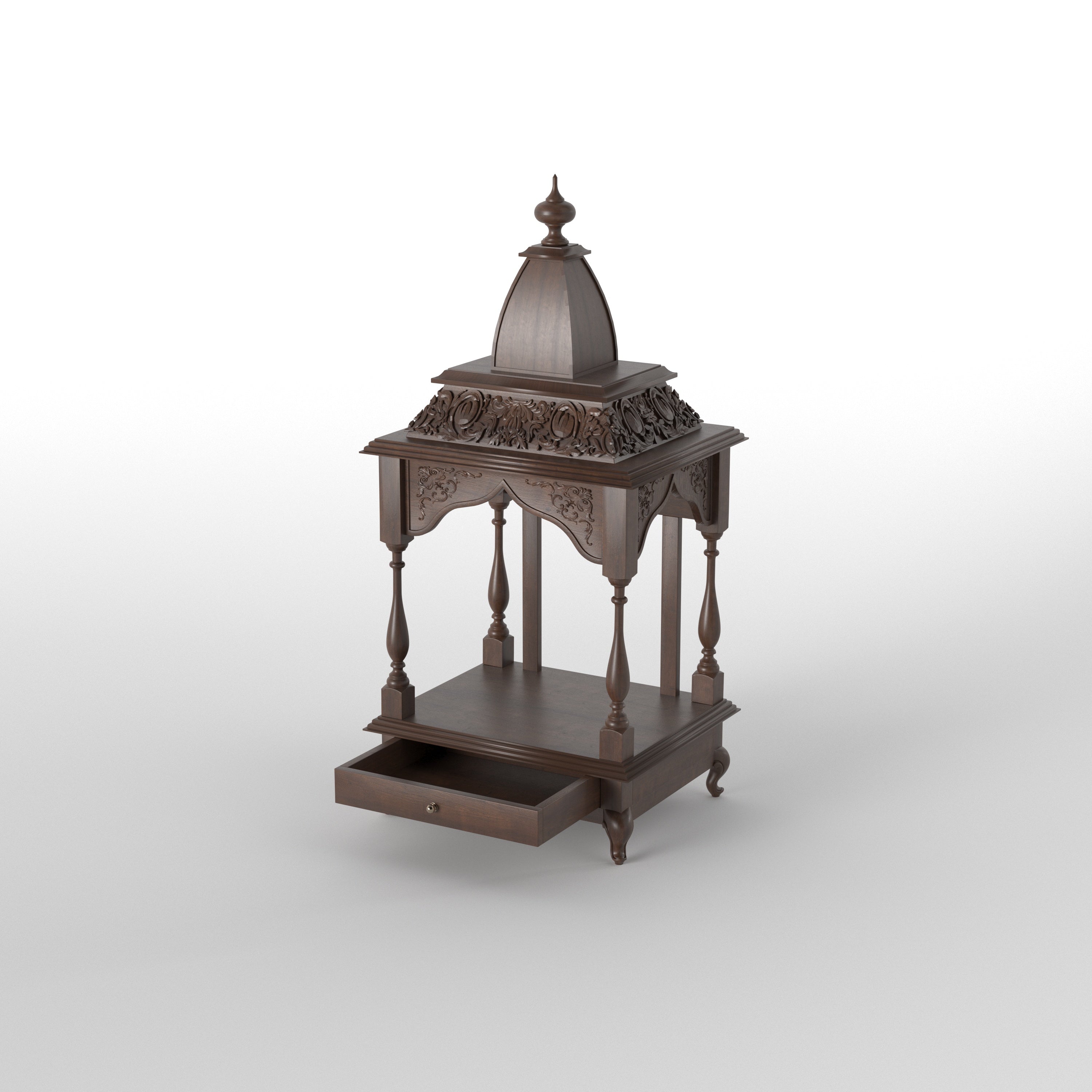 Luxury Tabletop Temple Mandir with Ornamental Dome Design Temple