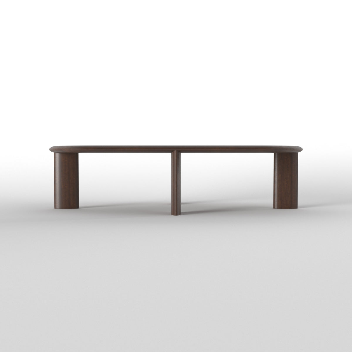 Elongated Rectangular Dining Table with Curved Corners Japanese Dining Set