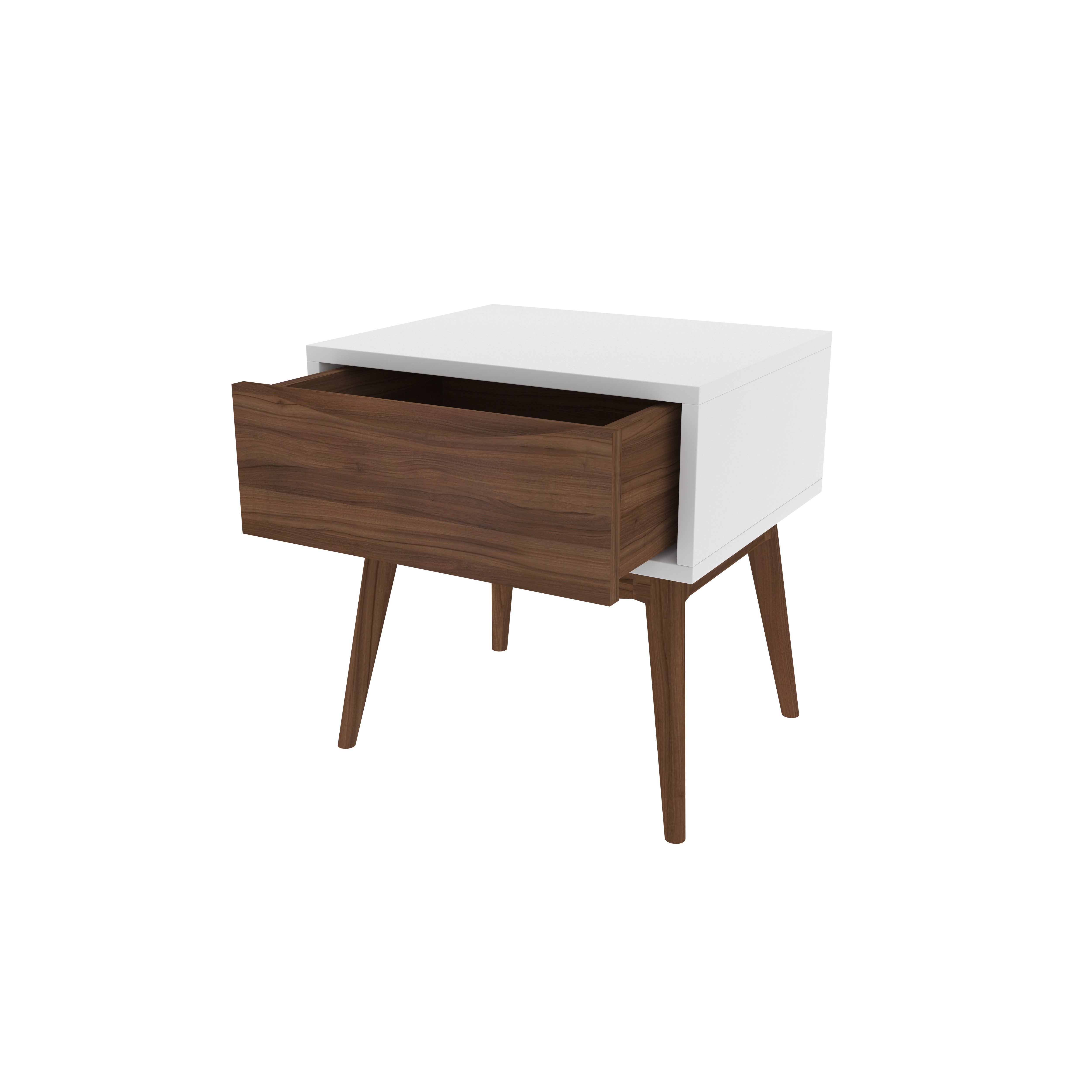 Mid-Century Modern Bedside Table with Single Drawer Bedside