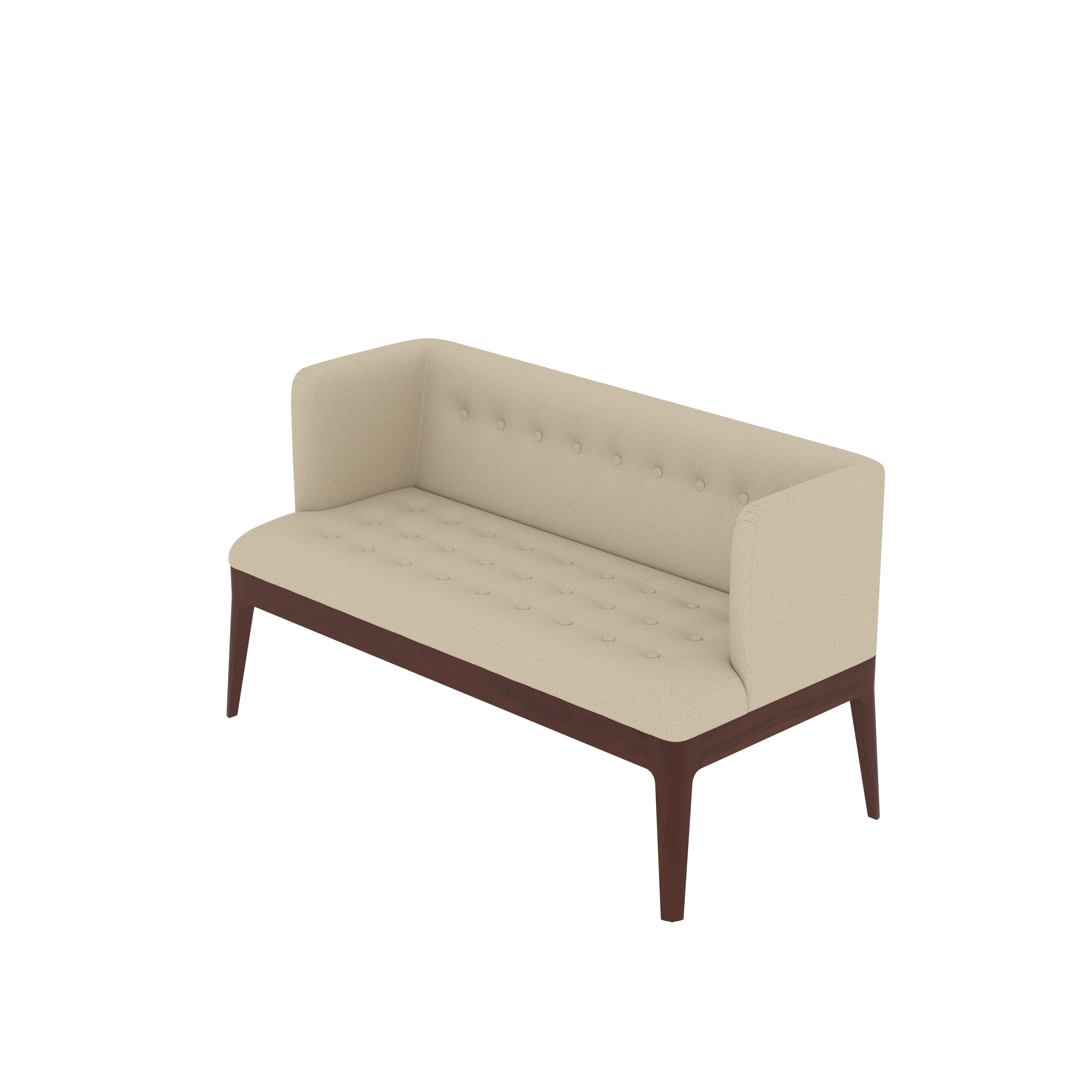 Contemporary Wooden Dining Bench with Beige Upholstery Sofa