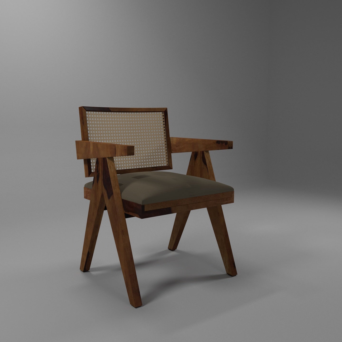 Southern Solid Wood Dark Natural Director's Arm Chair Arm Chair