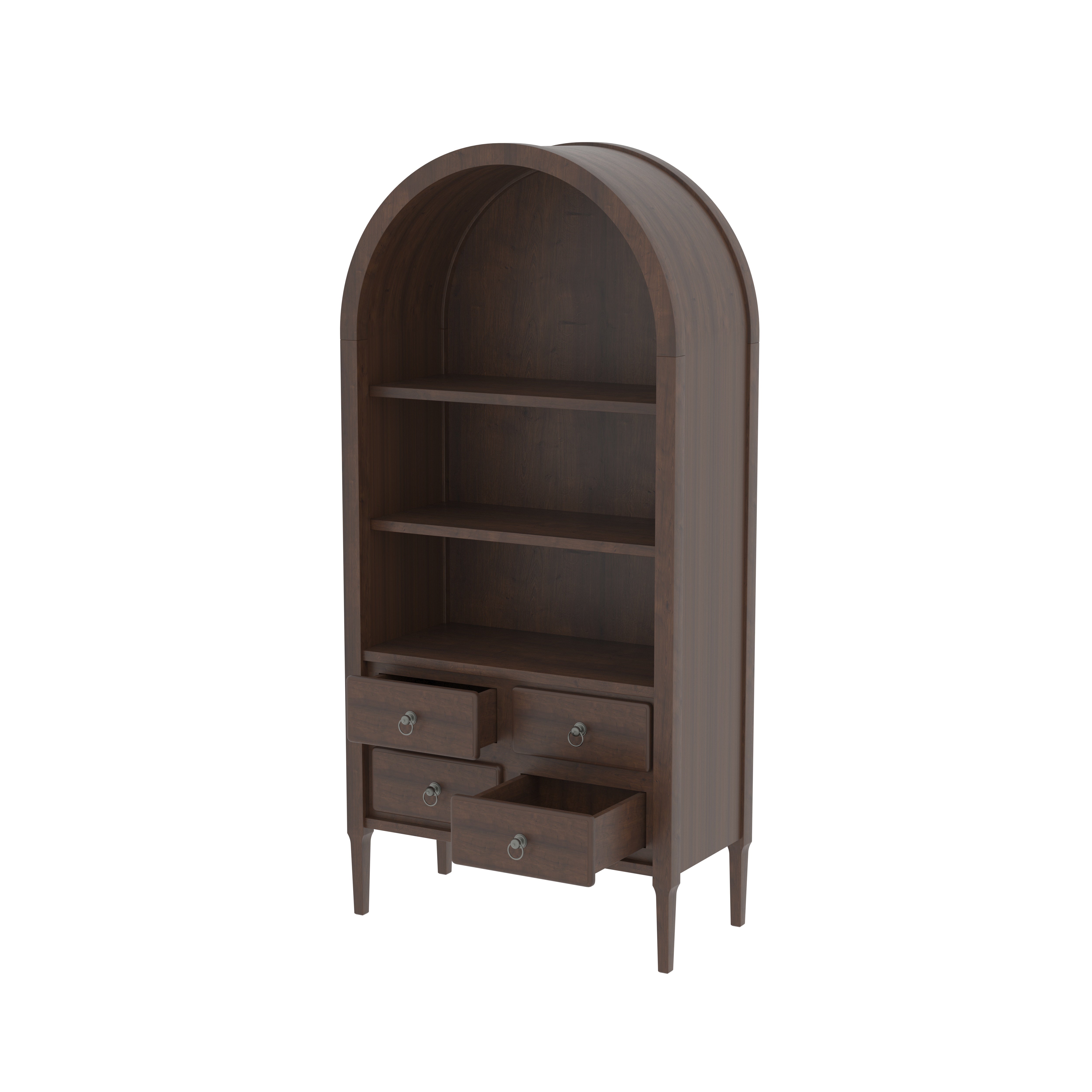 Bellarco Heritage European Luxury Wardrobe with Arched Open Shelving and Elegant Drawer Storage Wardrobe