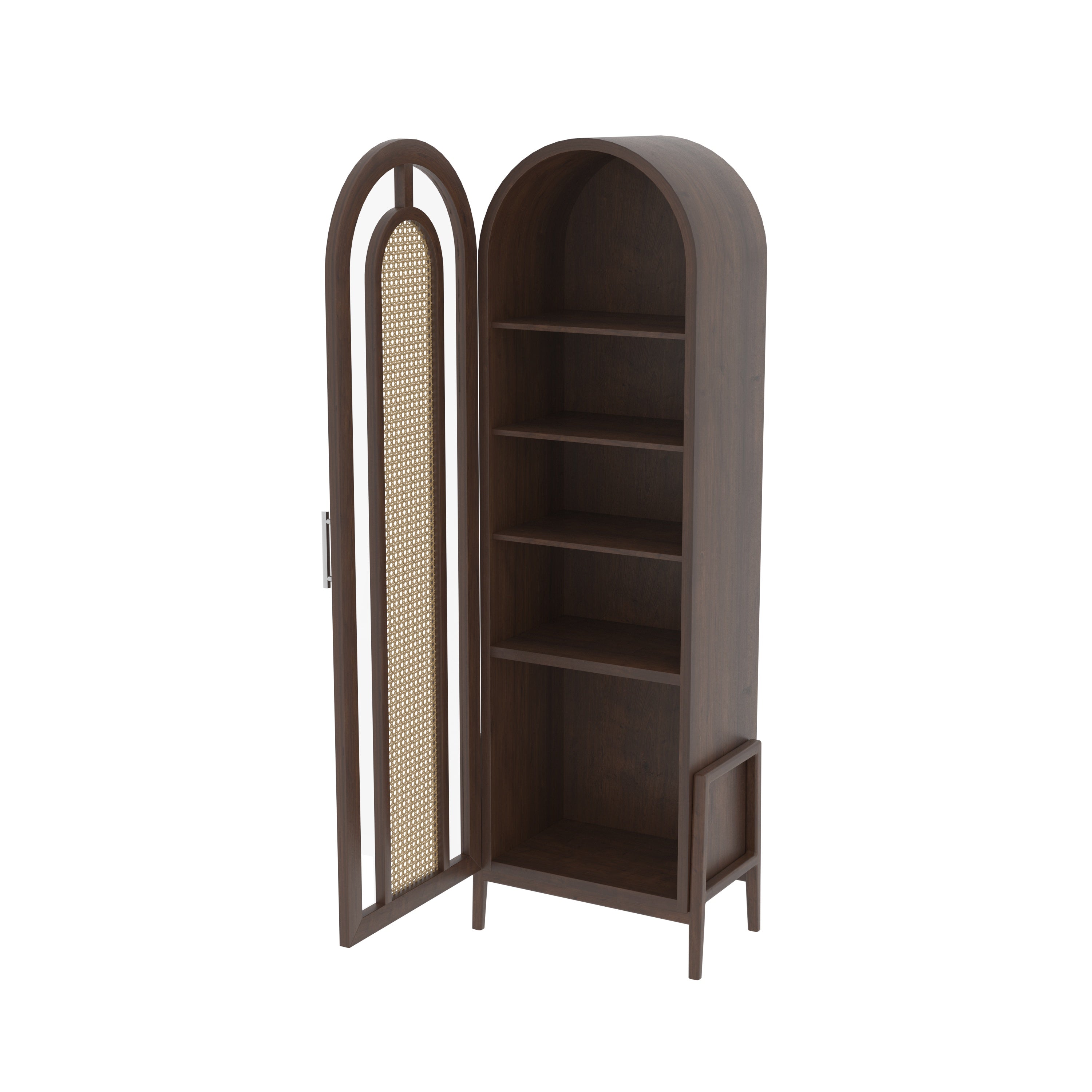 Arviento Grande European Luxury Wardrobe with Grand Arch Frame and Artisan Cane Panel Door Wardrobe