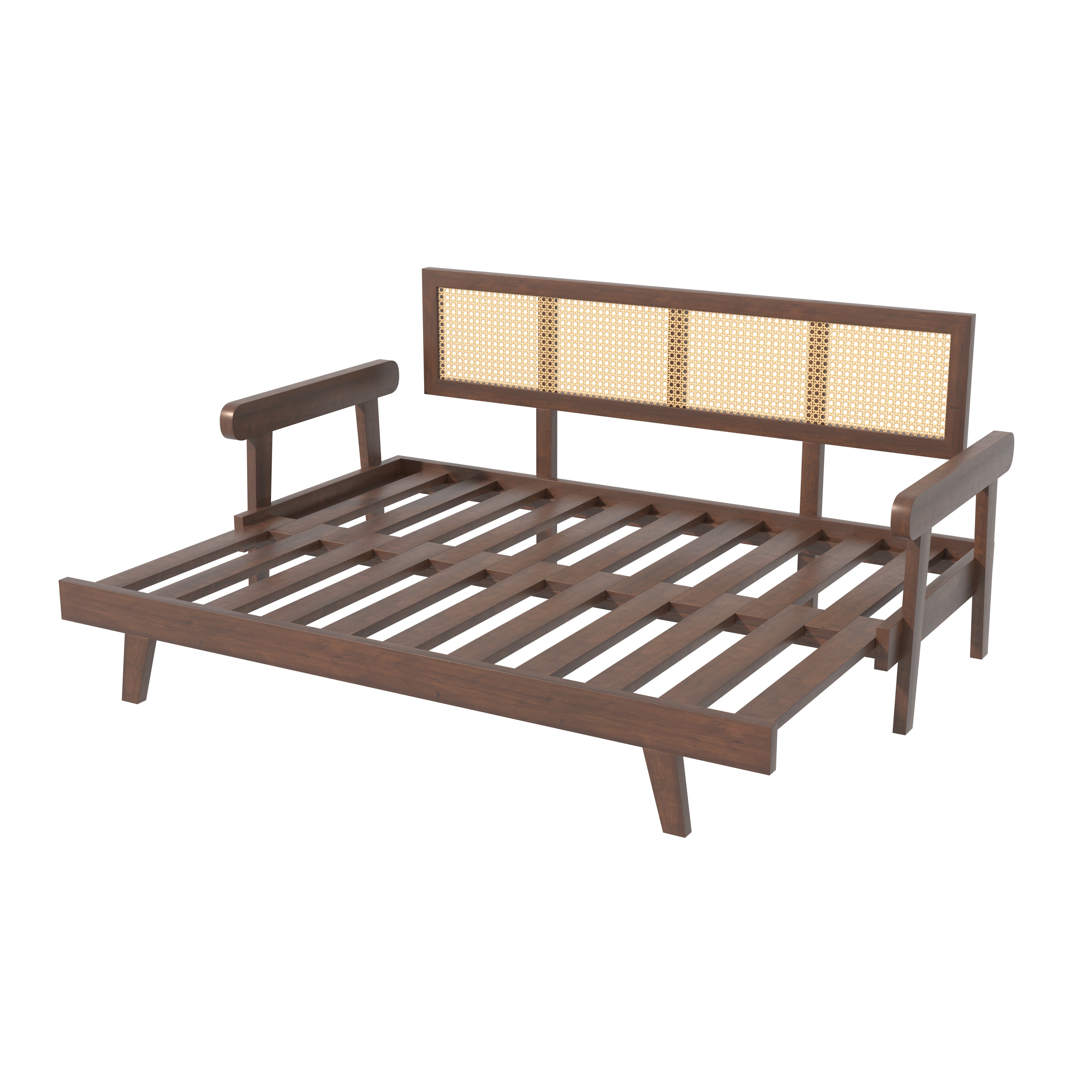 Signature Luxury Heritage Day Bed with Hand-Framed Backrest and Extendable Lounge Sofa cum bed