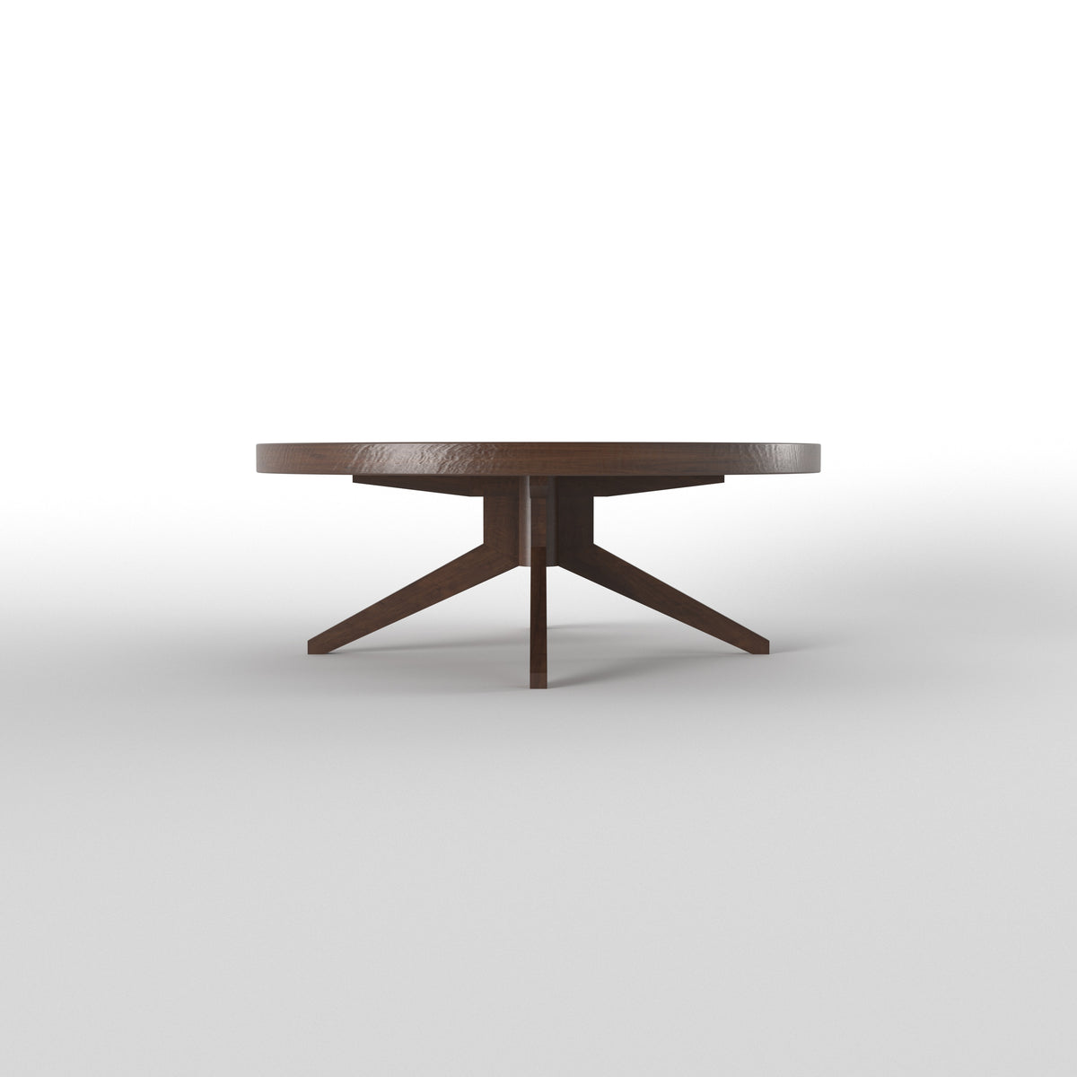 Round Pedestal Dining Table with Framed Armchairs Japanese Dining Set
