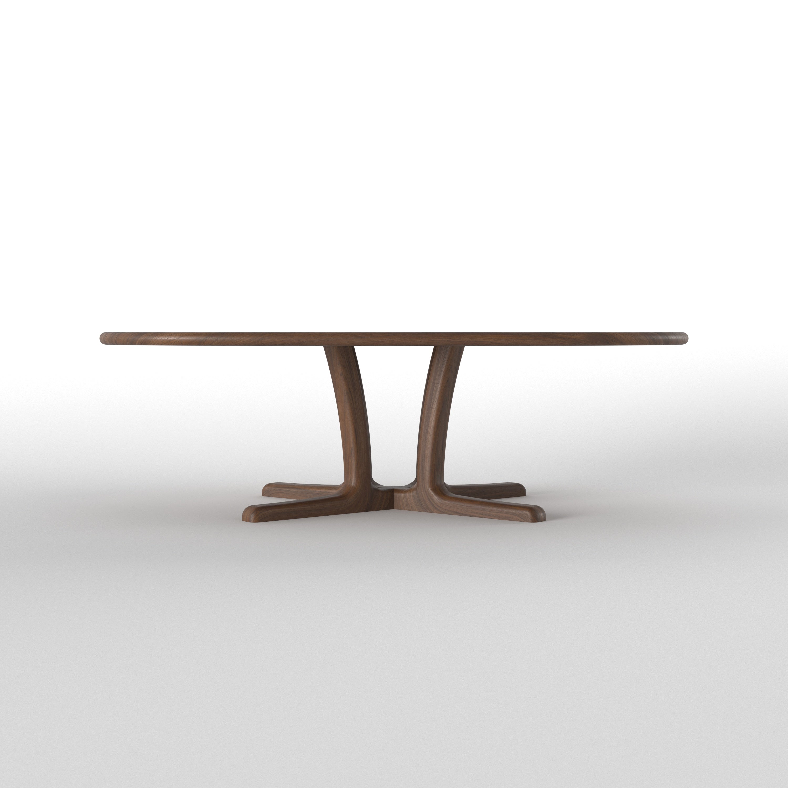 Capsule-Shaped Dining Table with Sculptural Pedestal Base