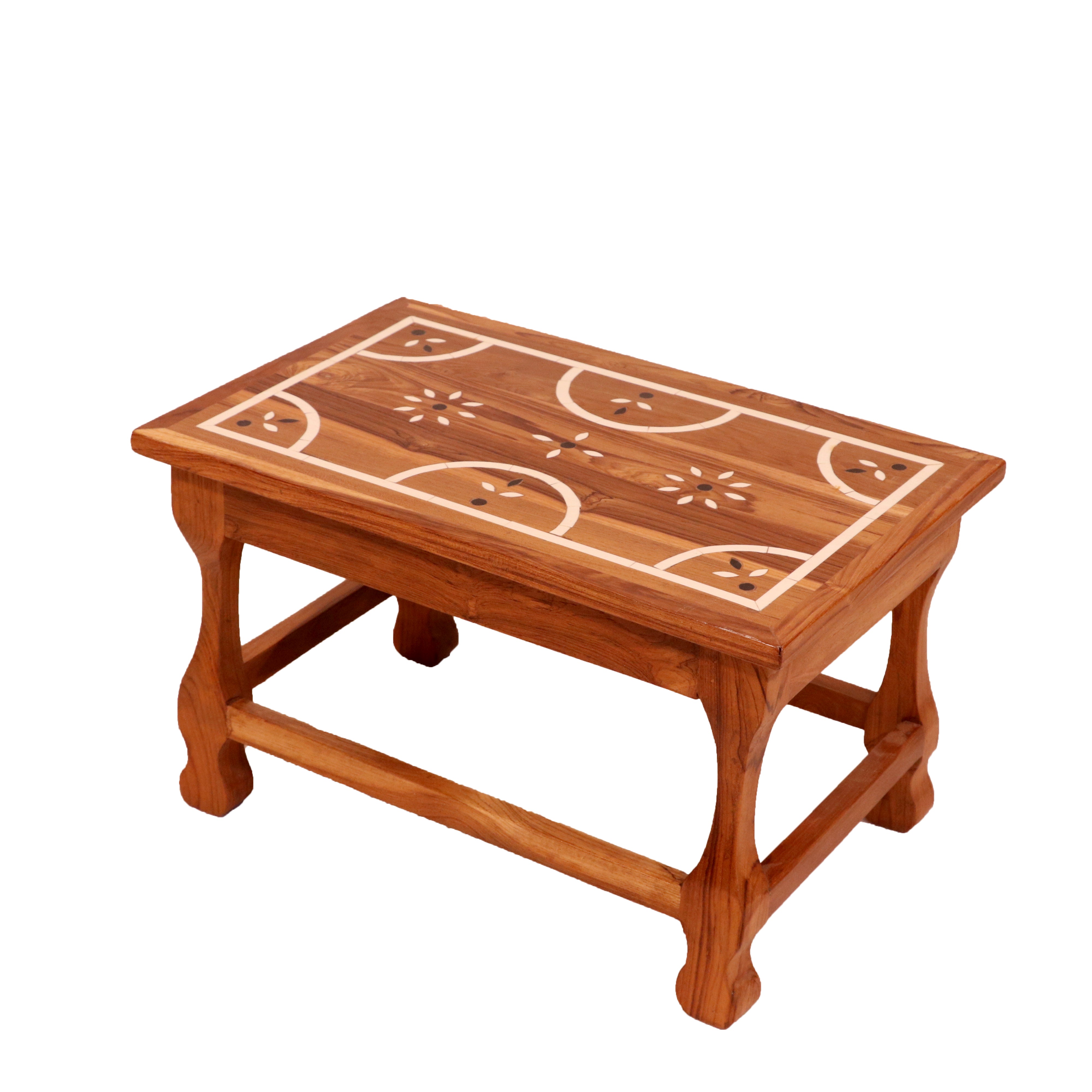 Antique Indian Inlay Designed Wooden Handmade Stool for Home Stool