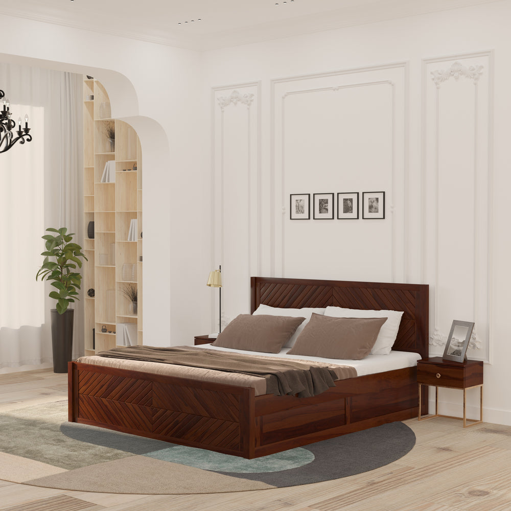 Scandinavian Solid Wood King Hydraulic Storage Bed