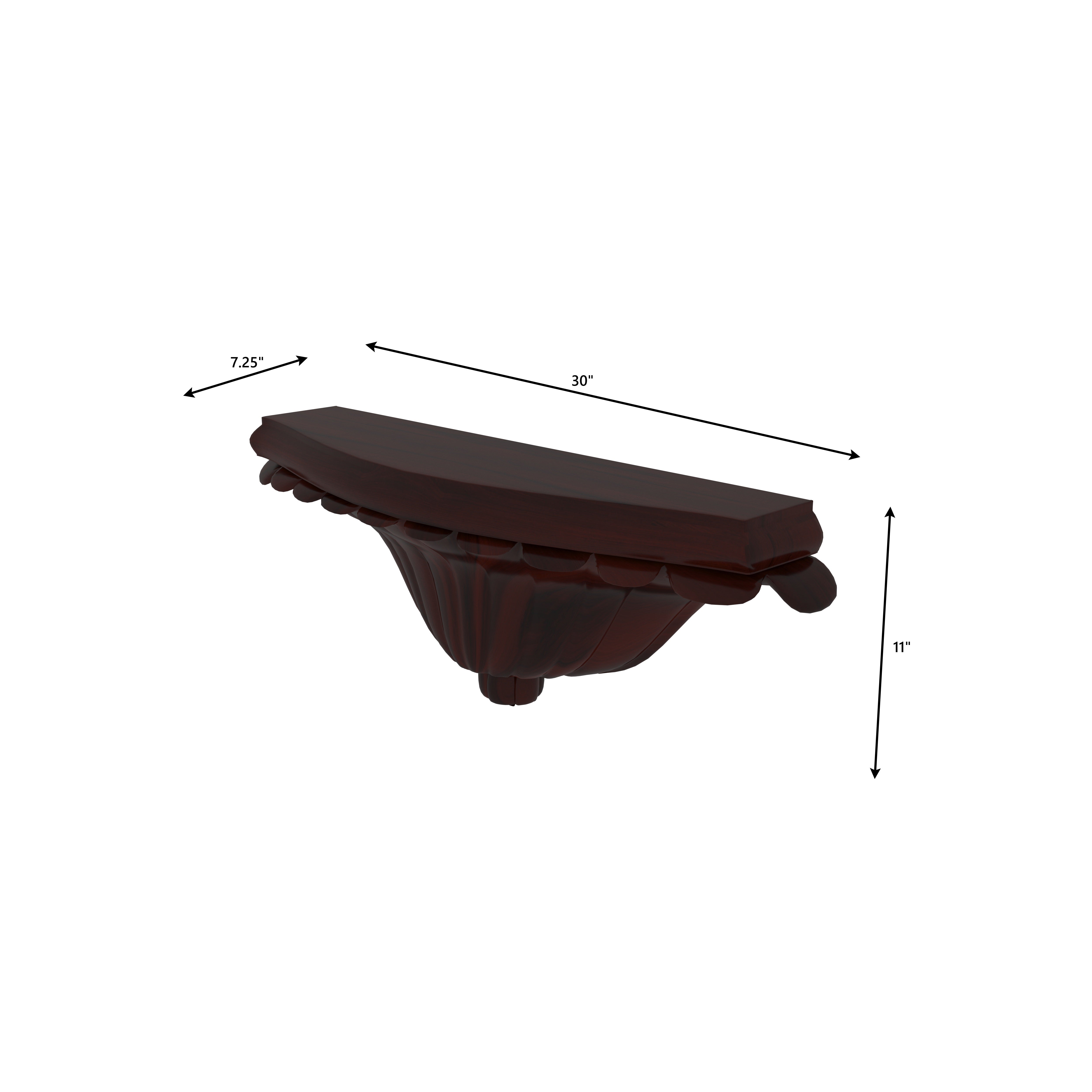 Antique Wall-Mounted Wooden Corner Shelf – Decorative Accent Bracket Wall Rack