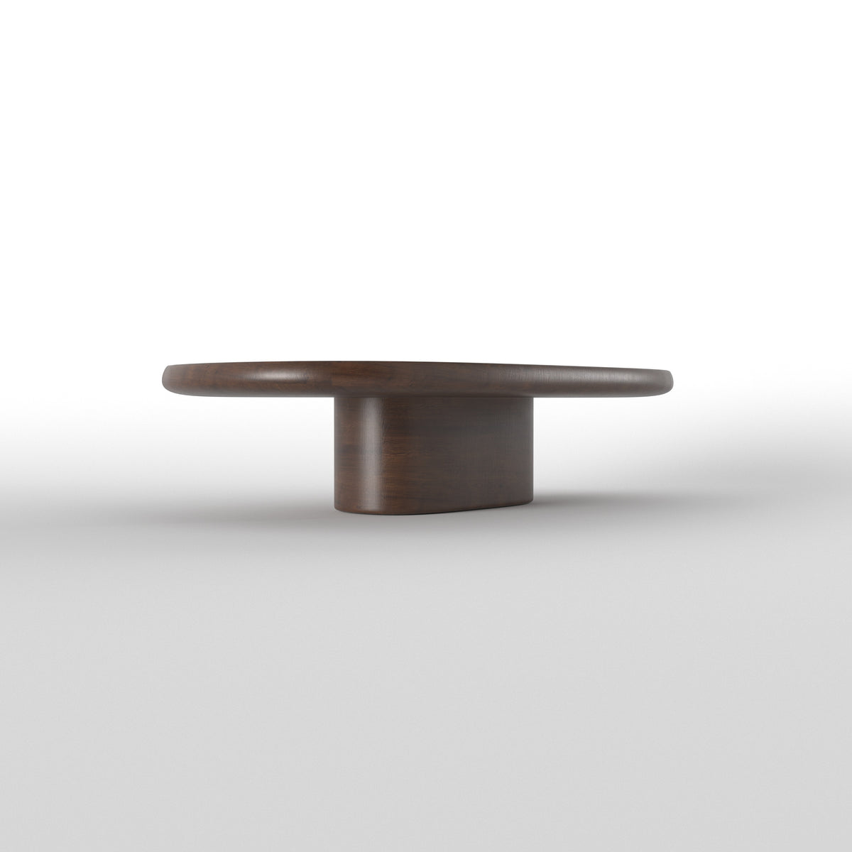 Sculptural Oval Dining Table with Central Pedestal