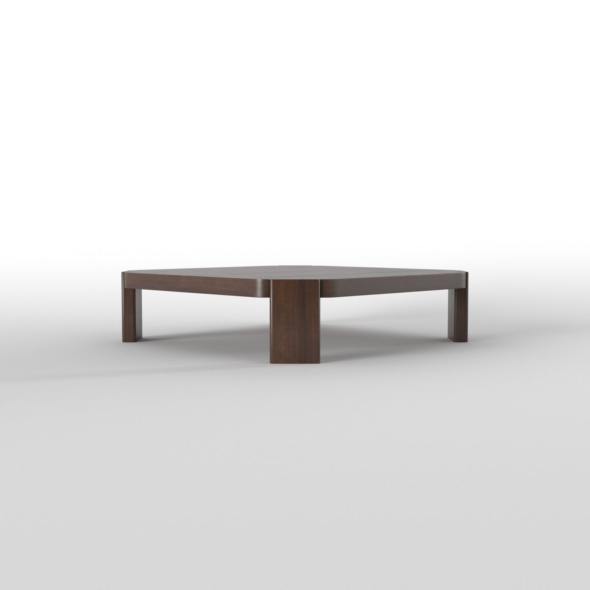Low Profile Rectangular Dining Table with Rounded Legs