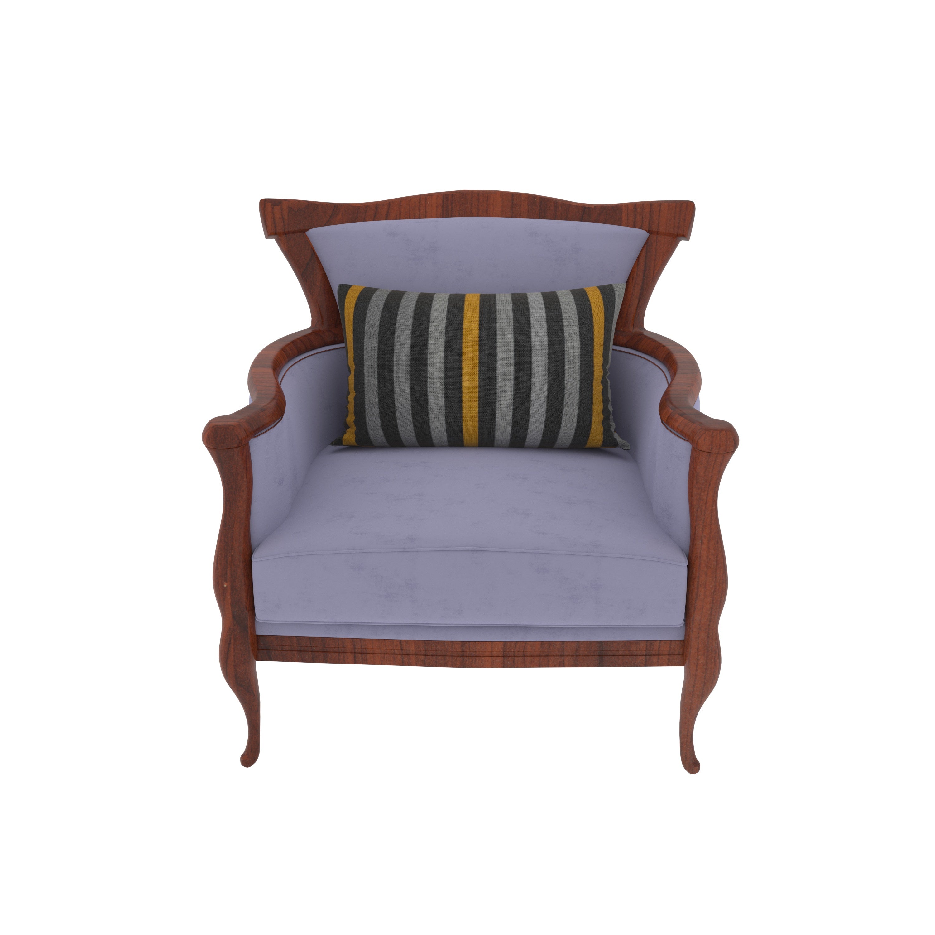 Denim Burbun Blue Wooden Vintage 2+1 Seater Sofa Sofa