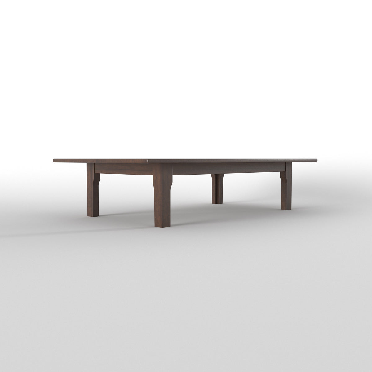 Low-Profile Rectangular Dining Table with Framed Lounge Chairs Japanese Dining Set