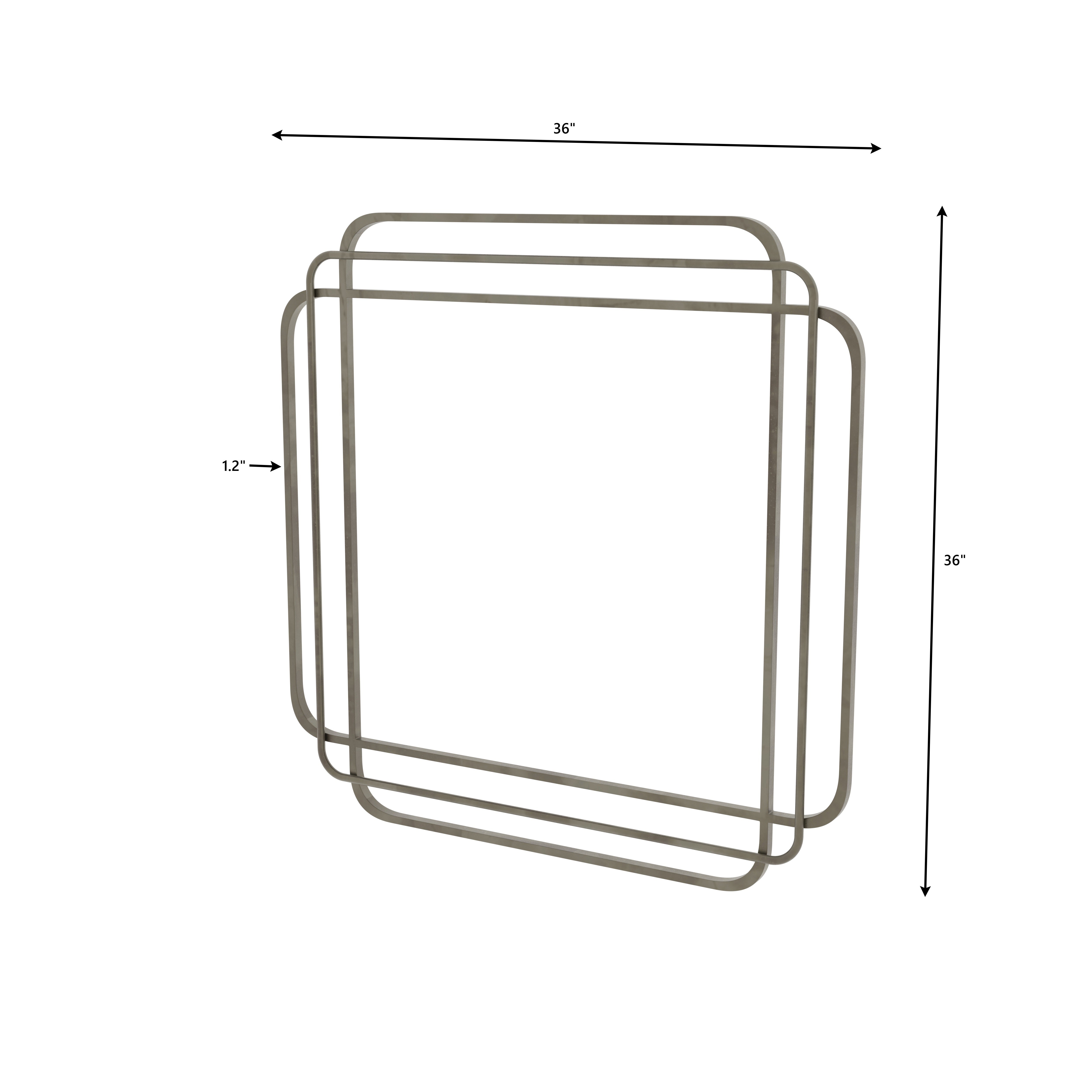 Square Metal Frame Mirror with Rounded Corners Mirror