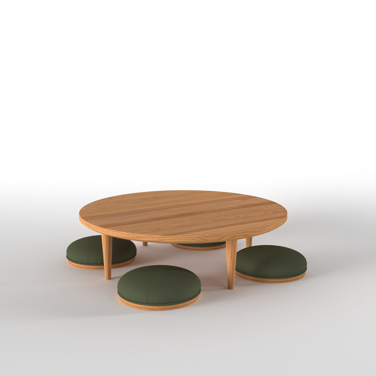 Low Profile Oval Dining Table with Tapered Legs