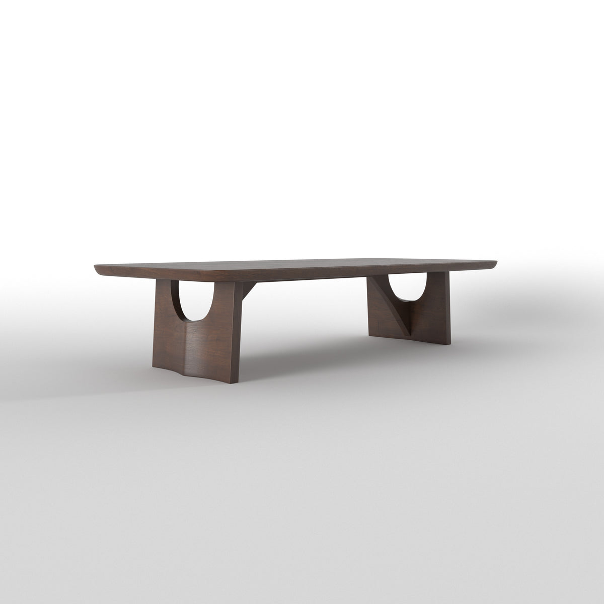 Elongated Dining Table with Sculptural Cutout Base