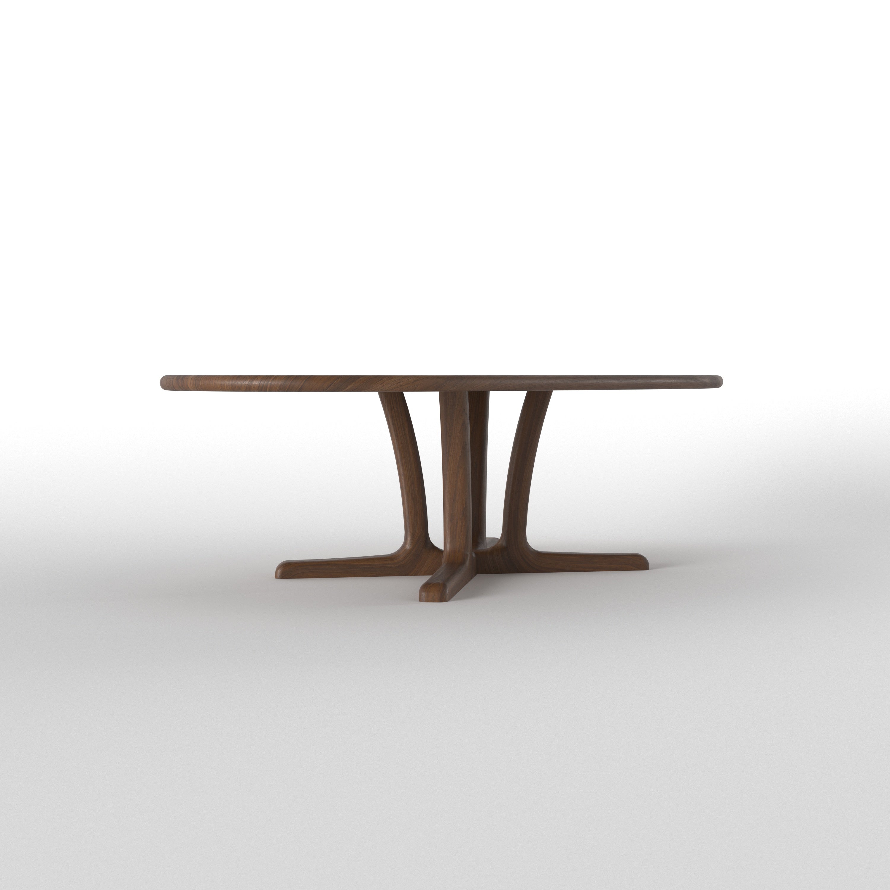 Capsule-Shaped Dining Table with Sculptural Pedestal Base