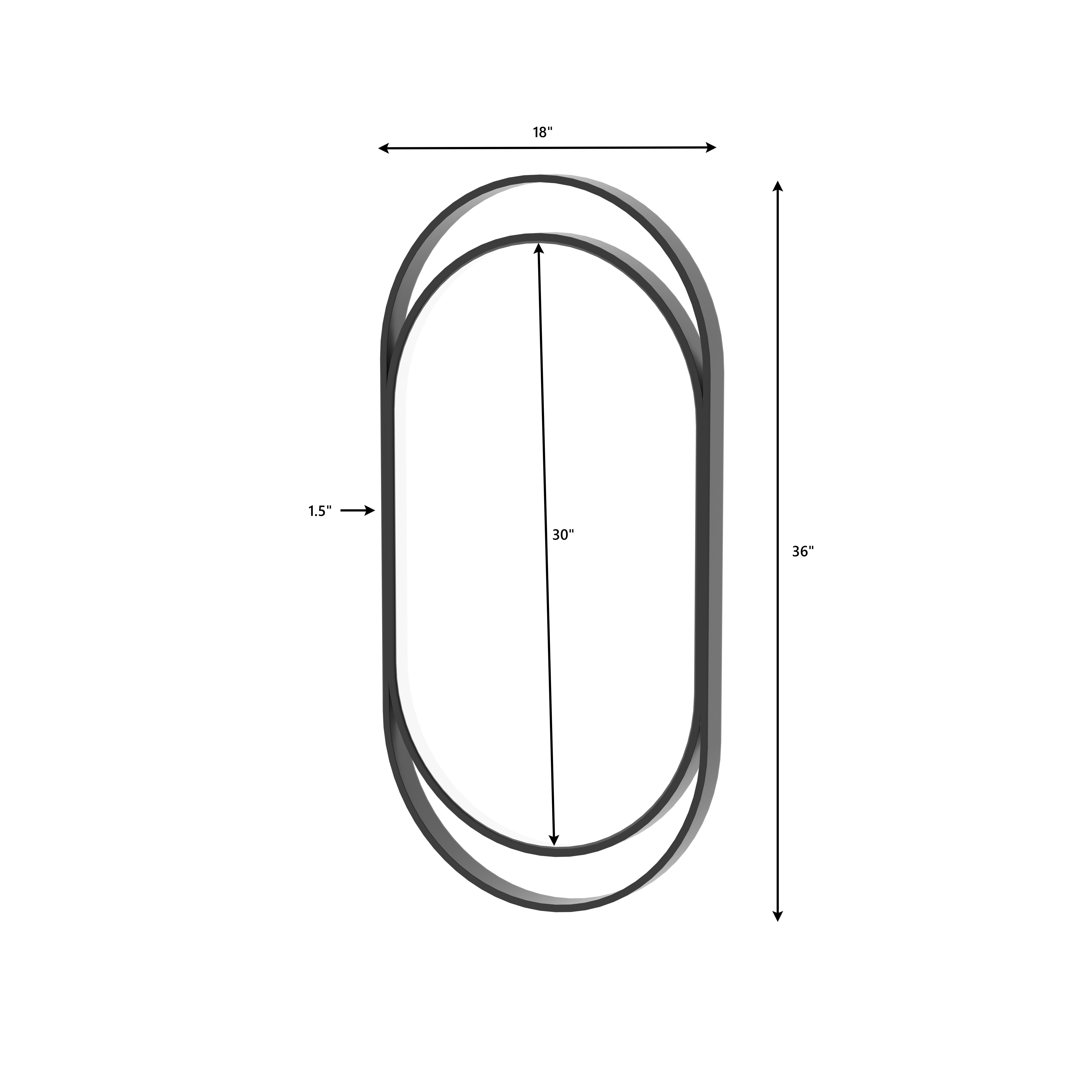 Oval Black Metal Frame Mirror - Modern Bathroom Mirror Mirror