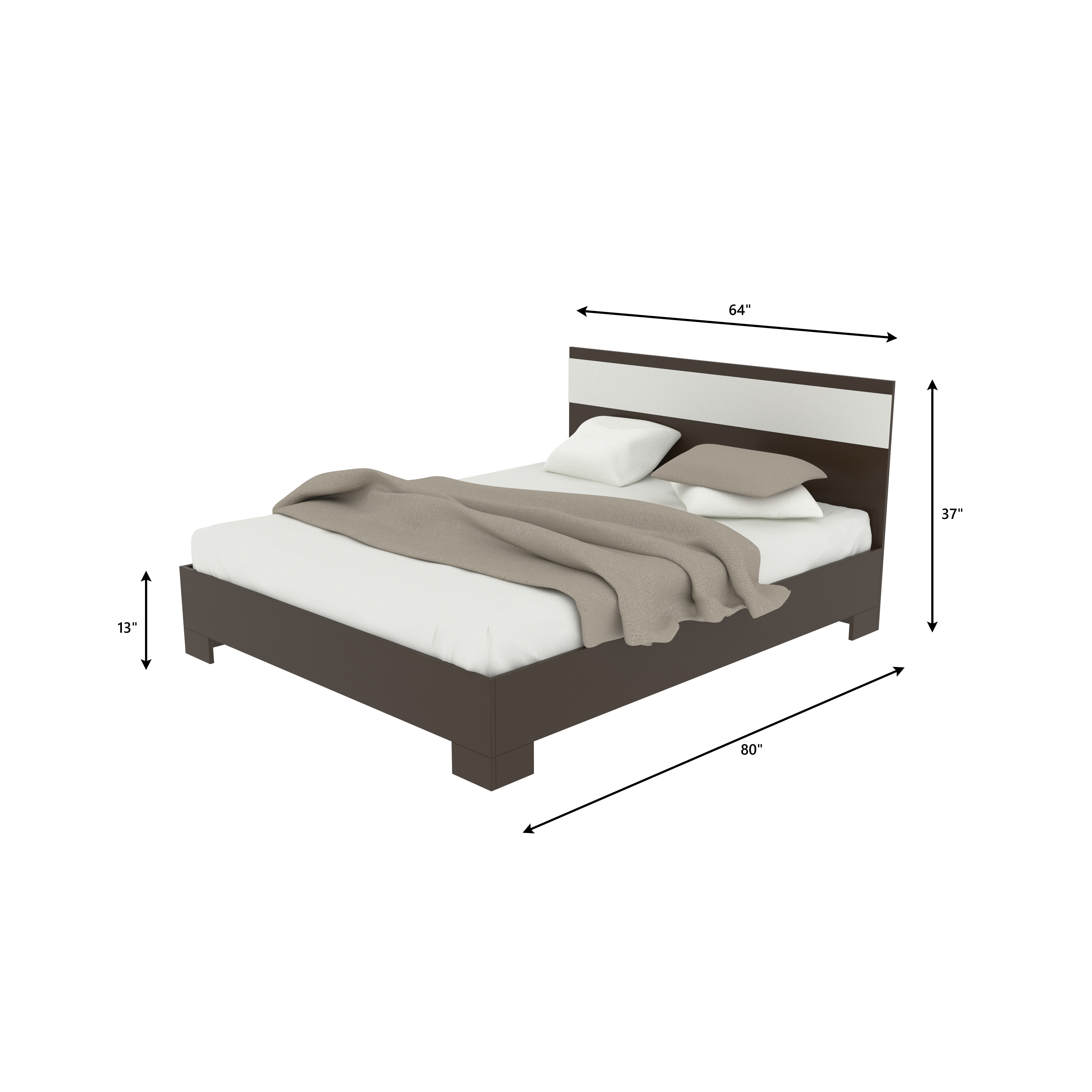 Modern Wooden Bed with Panel Headboard – Sleek and Sturdy Design Bed