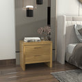 2-Drawer Engineered Wood Bedside Table - Modern Bedroom Storage Bedside
