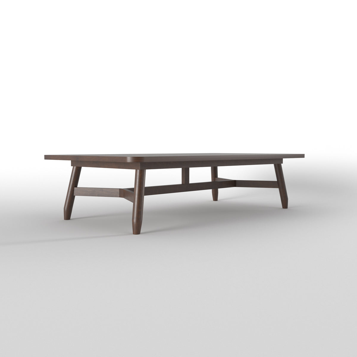 Elongated Dining Table with Rounded Backrest Chairs Japanese Dining Set
