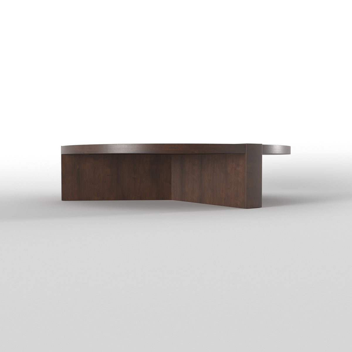 Low-Profile Circular Dining Table with Curved Panel Base Japanese Dining Set