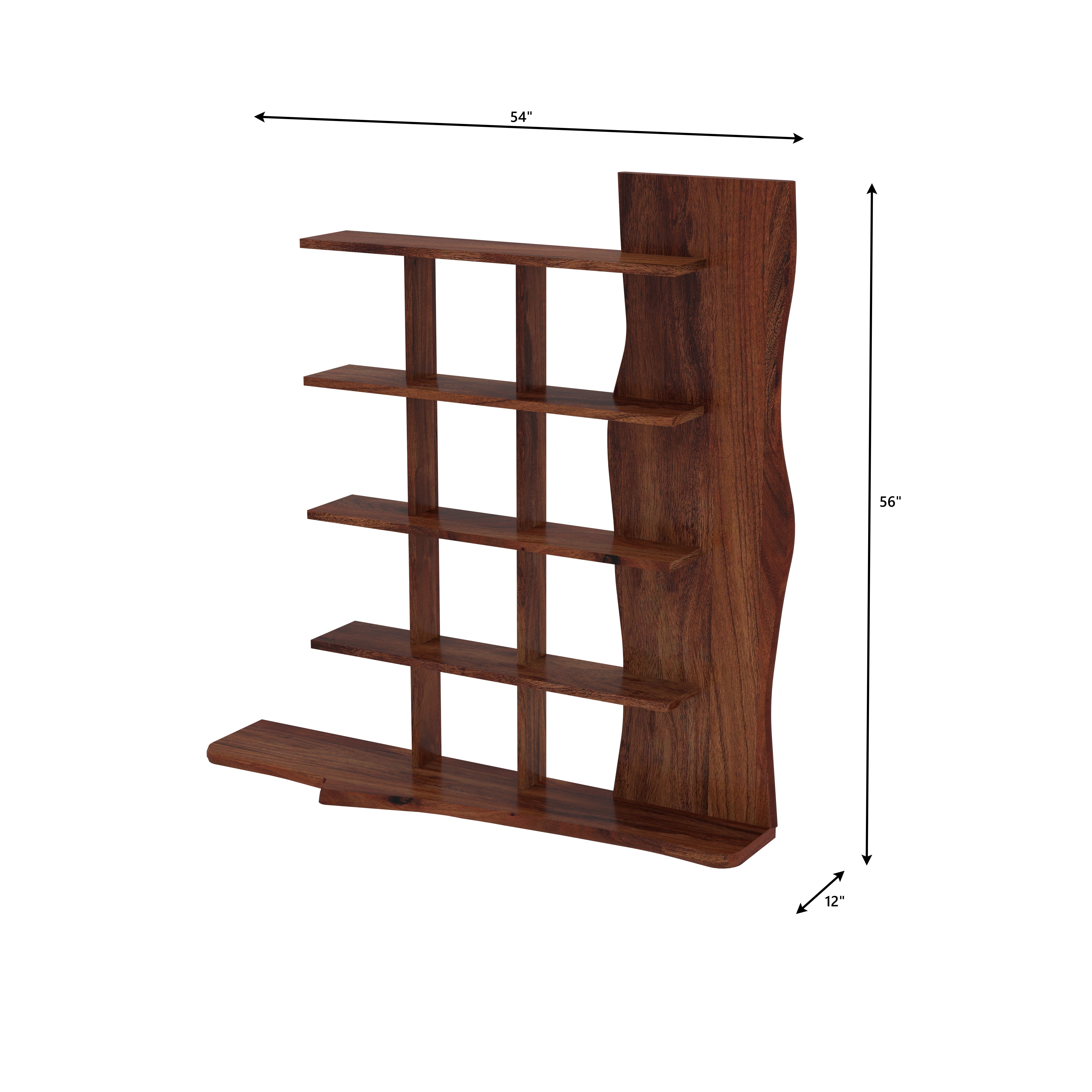 Wall-Mounted Display Shelf with Live Edge Panel Wall Rack