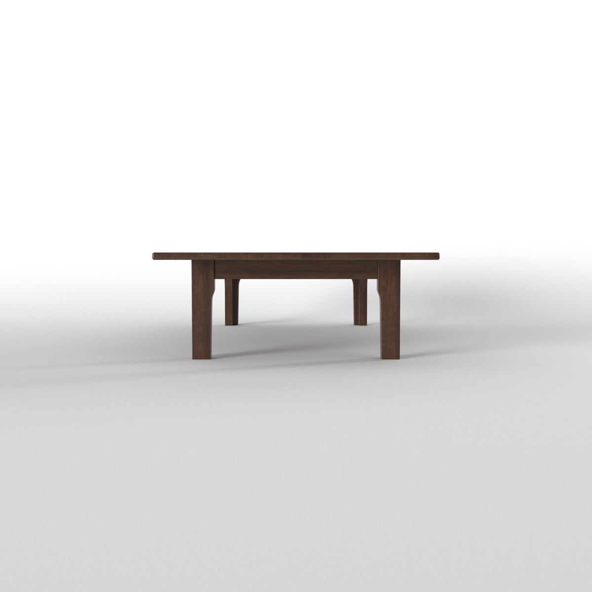 Low-Profile Rectangular Dining Table with Framed Lounge Chairs Japanese Dining Set