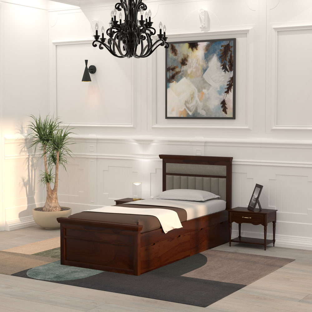 Luxury Upholstered  Single Storage Bed