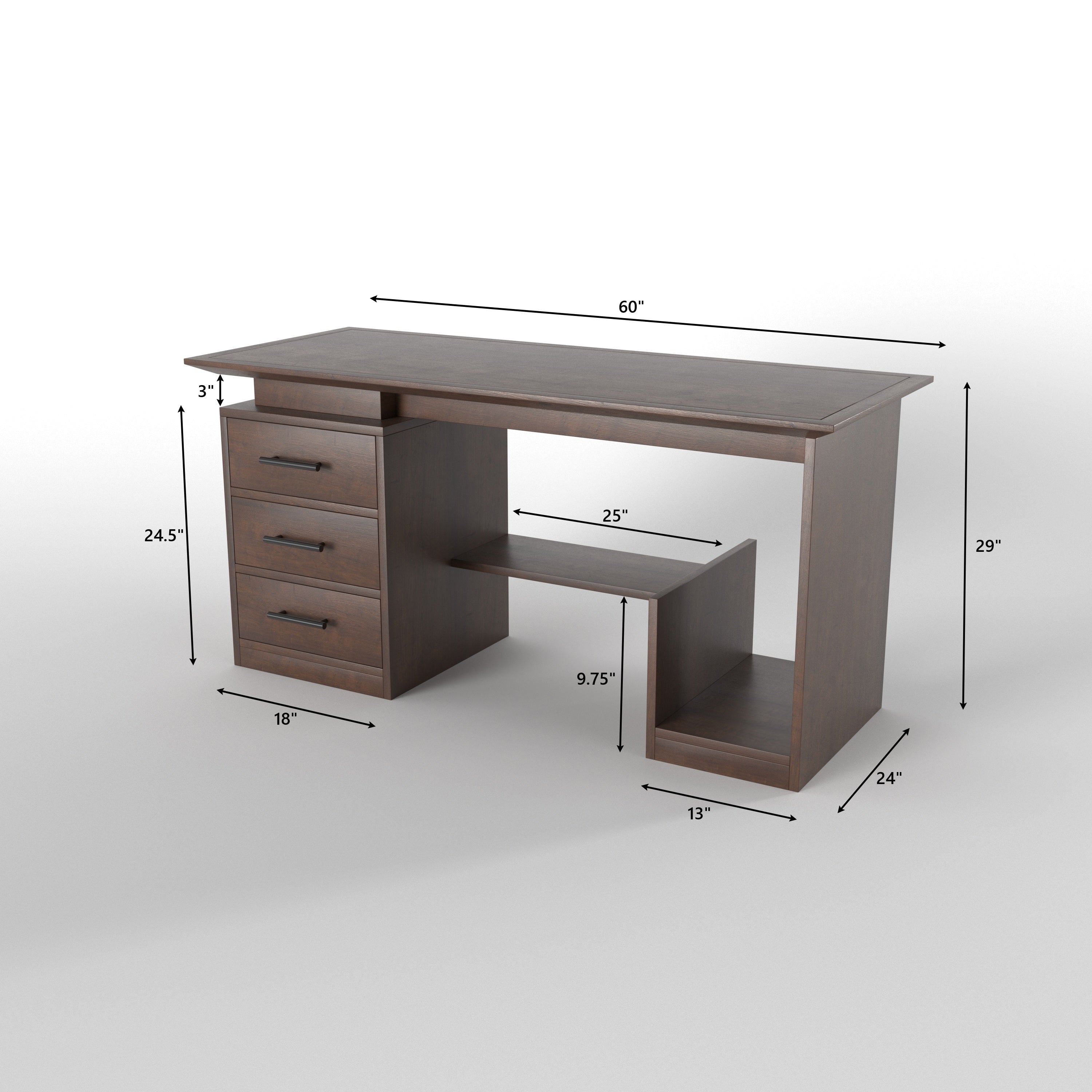 Modern Office Desk with Drawer Storage & CPU Compartment Study Table