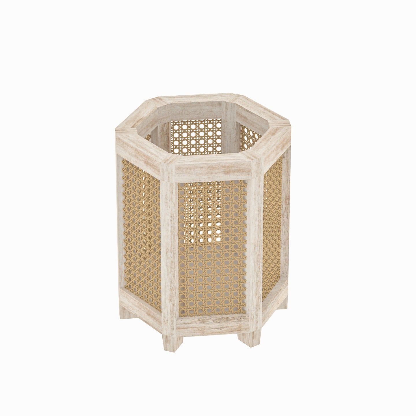 Premium Style Multi Angle Light White Soft Cane Wooden Flowerpot for Home Vase