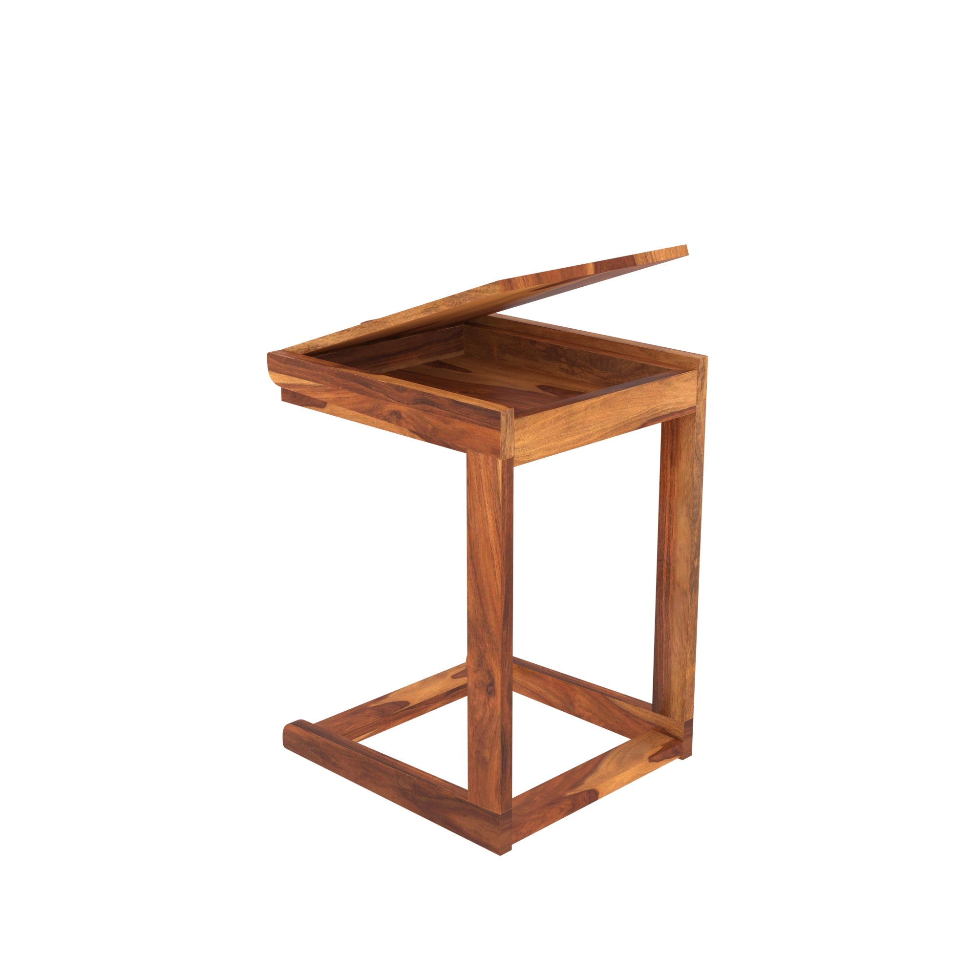 Antique Vintage Natural Finish Wooden Handmade C Table C Table