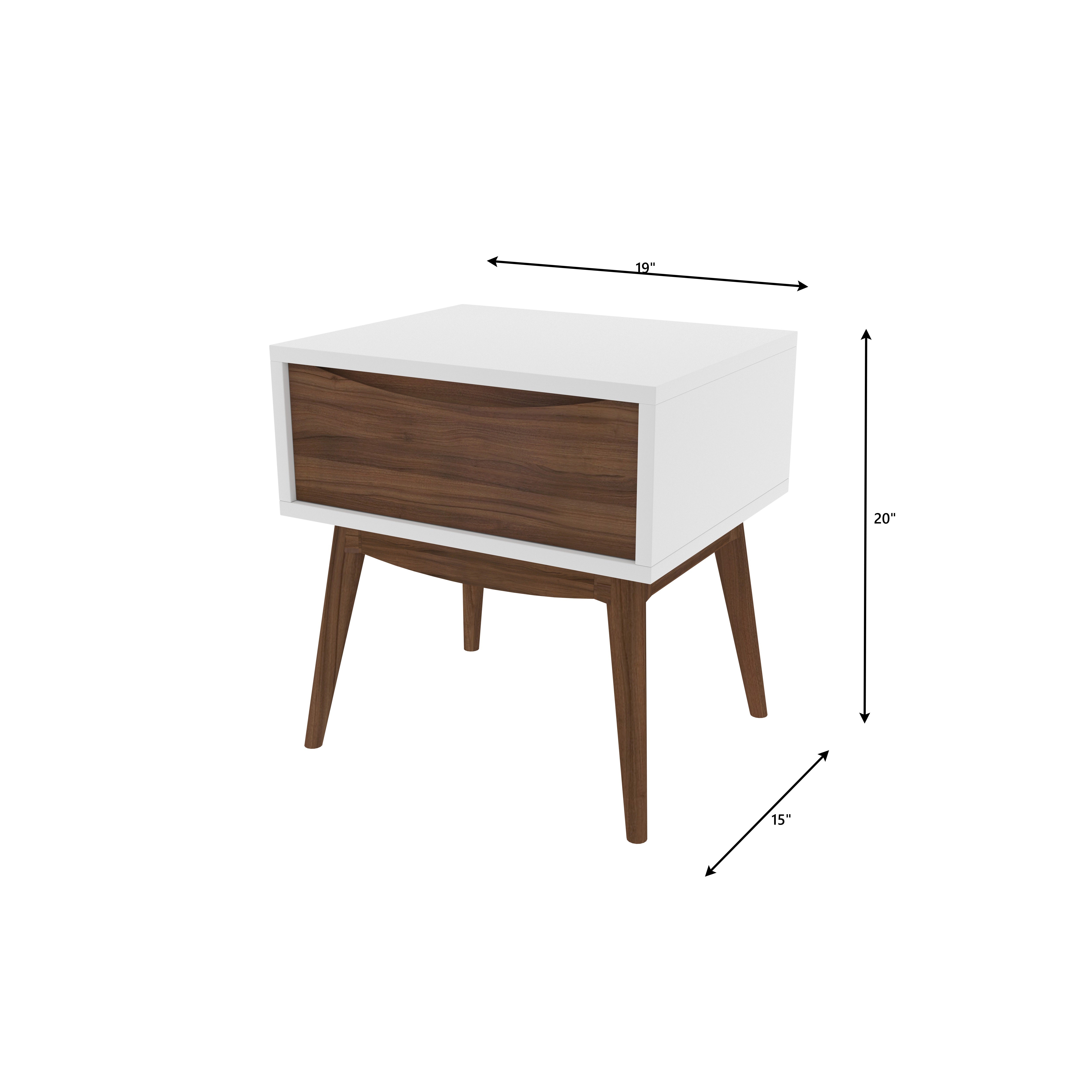 Mid-Century Modern Bedside Table with Single Drawer Bedside
