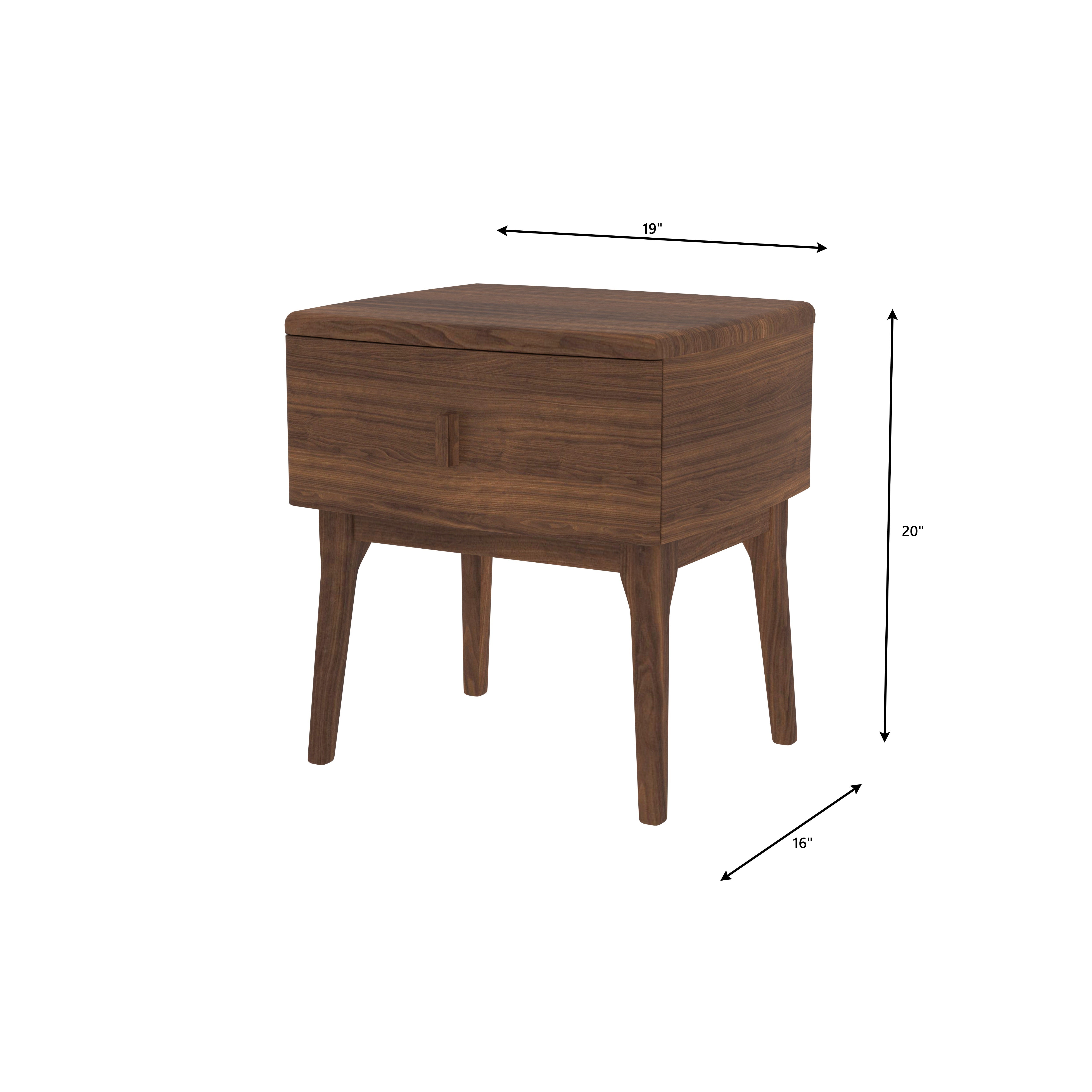 Contemporary Single Drawer Bedside Table with Clean Lines Bedside