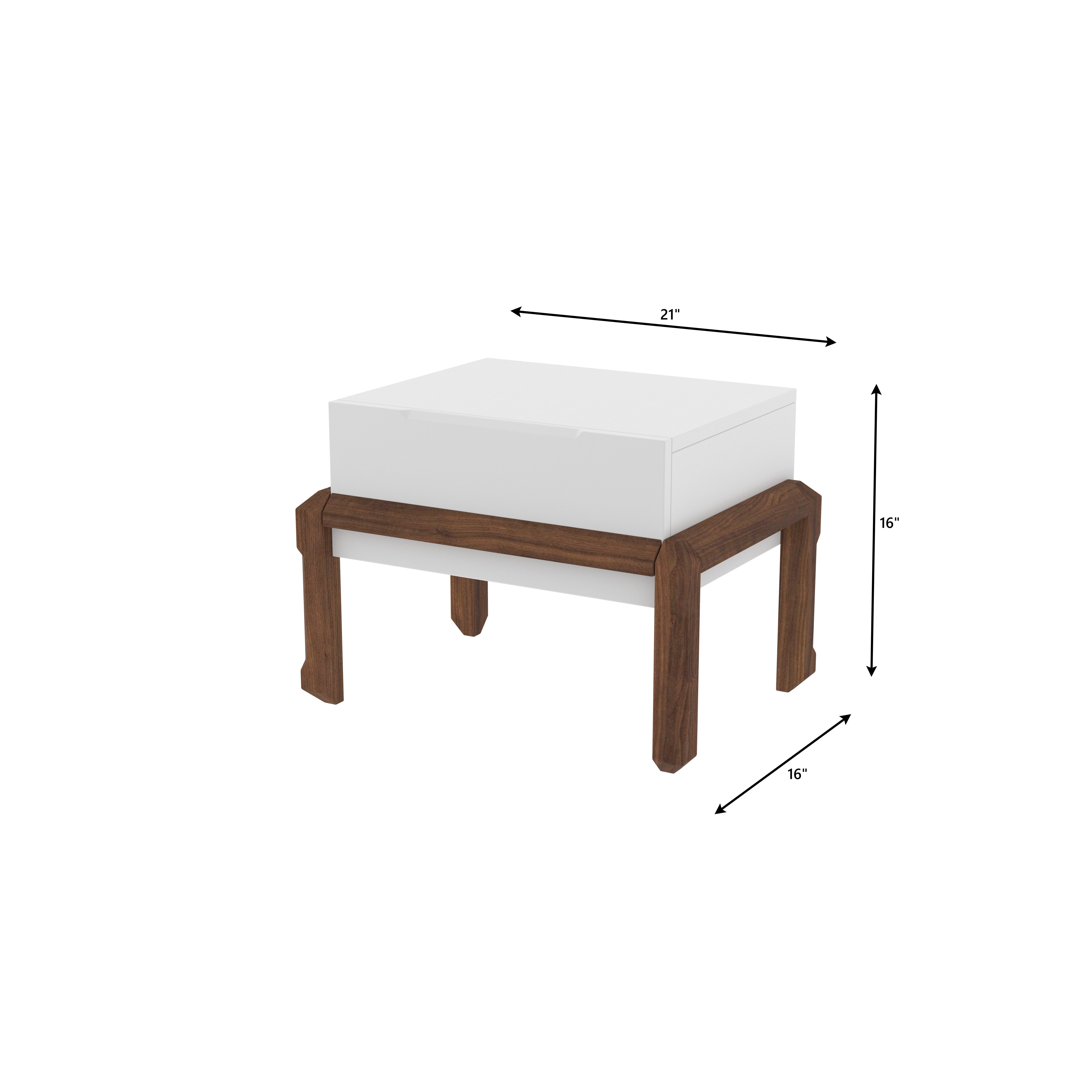 Scandinavian Style Single Drawer Bedside Table with Rounded Edges Bedside