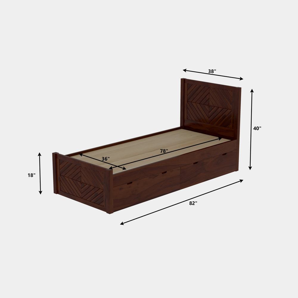 Scandinavian Classic Single Storage Bed