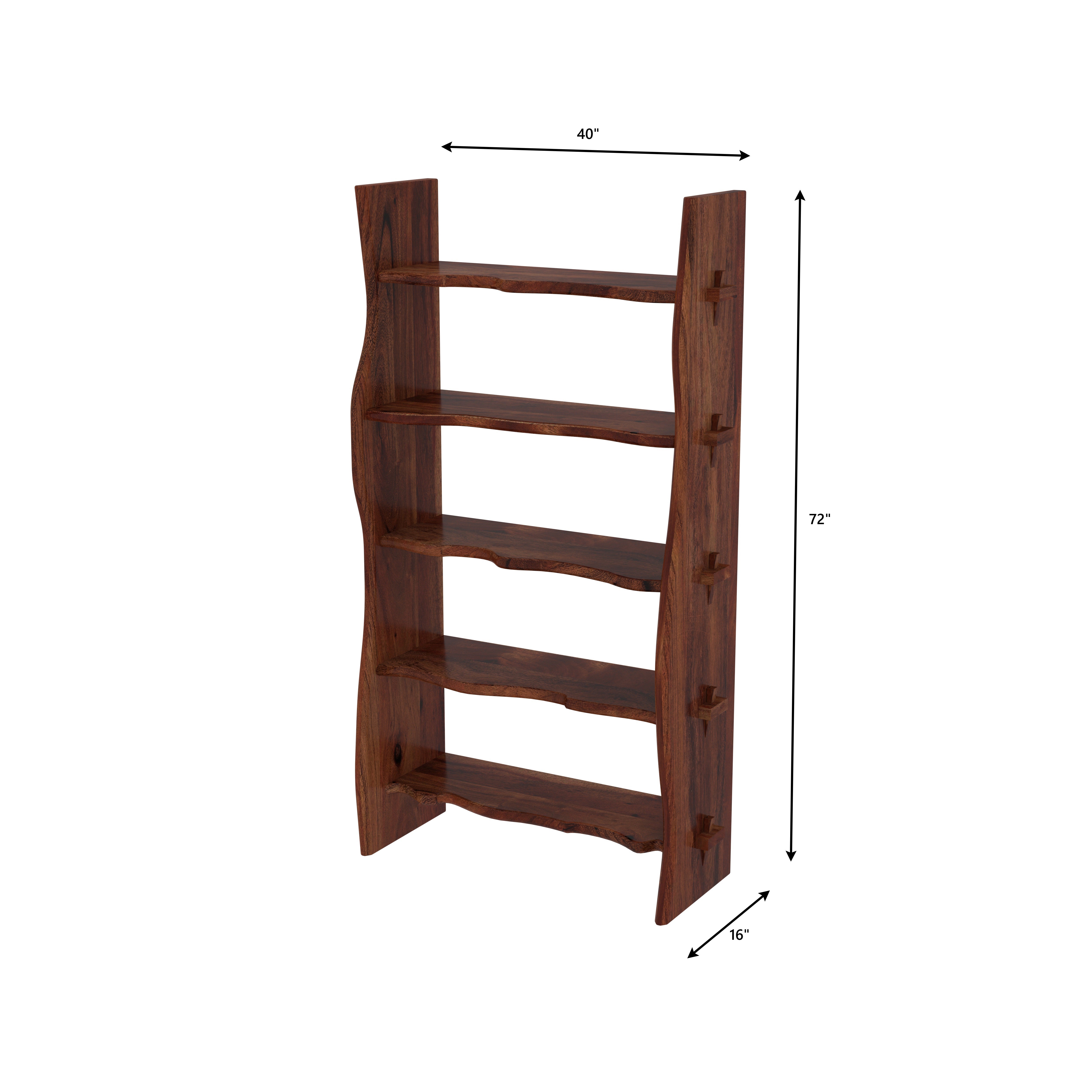 Ladder-Style Bookshelf with Five Tiers Book Rack